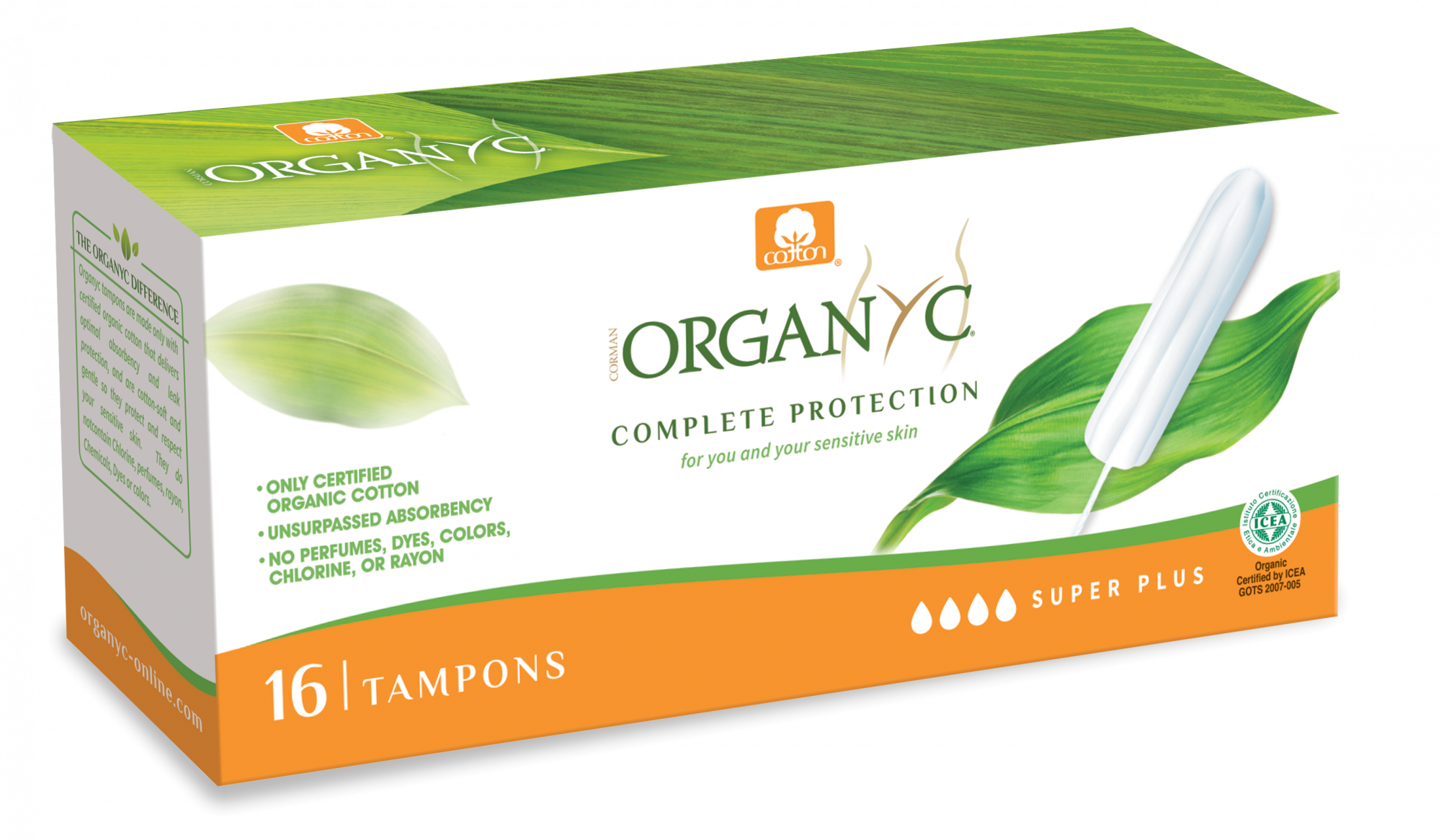 Organyc Tampony Super Plus (16 ks) - pošk. obal - z biobavlny
