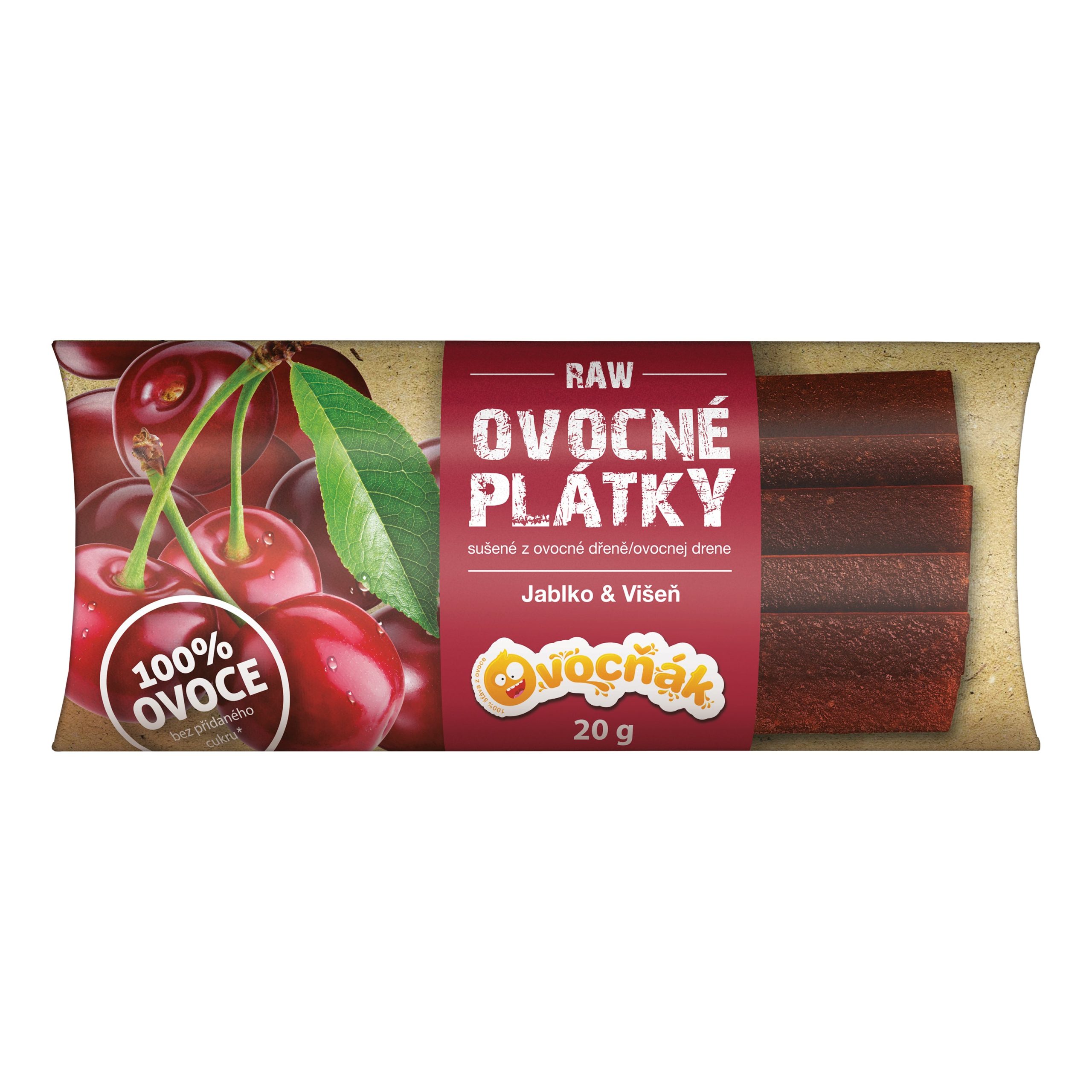 Plátky ovocné jablko-višeň 20 g   OVOCŇÁK Ovocňák