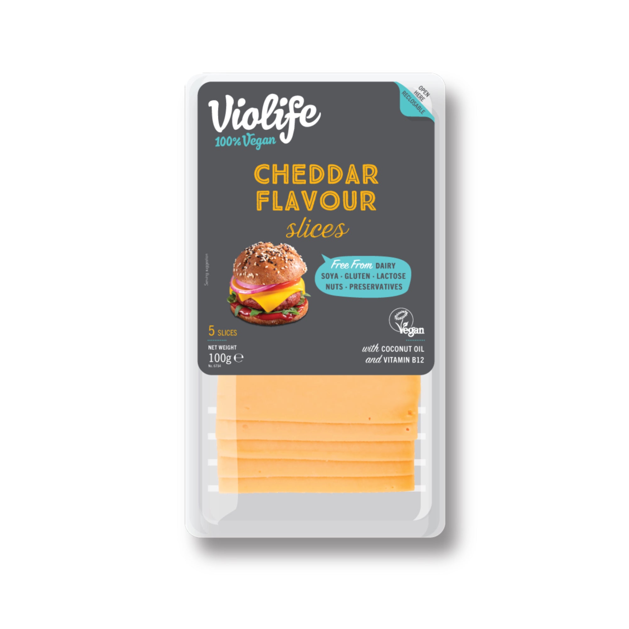 Plátky s příchutí cheddar 100 g   VIOLIFE Violife