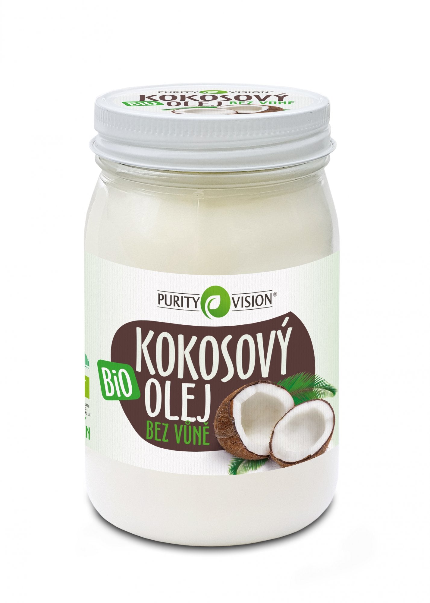 Purity Vision Kokosový olej bez vůně BIO - 420 ml - bez typické kokosové vůně a chuti Purity Vision