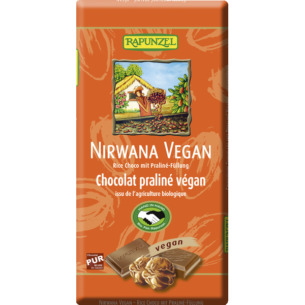 Rapunzel Čokoláda Nirwana Vegan s nugátem BIO (100 g) - dokonale krémová i bez mléka Rapunzel