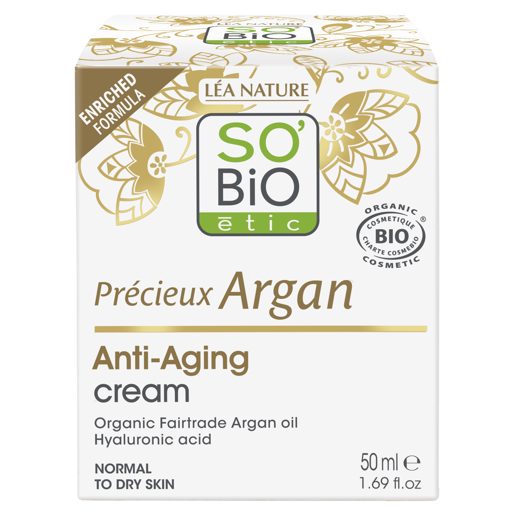 SO’BiO étic Anti-age Precieux Argan Krém denní BIO (50 ml) - pošk. obal - hydratuje