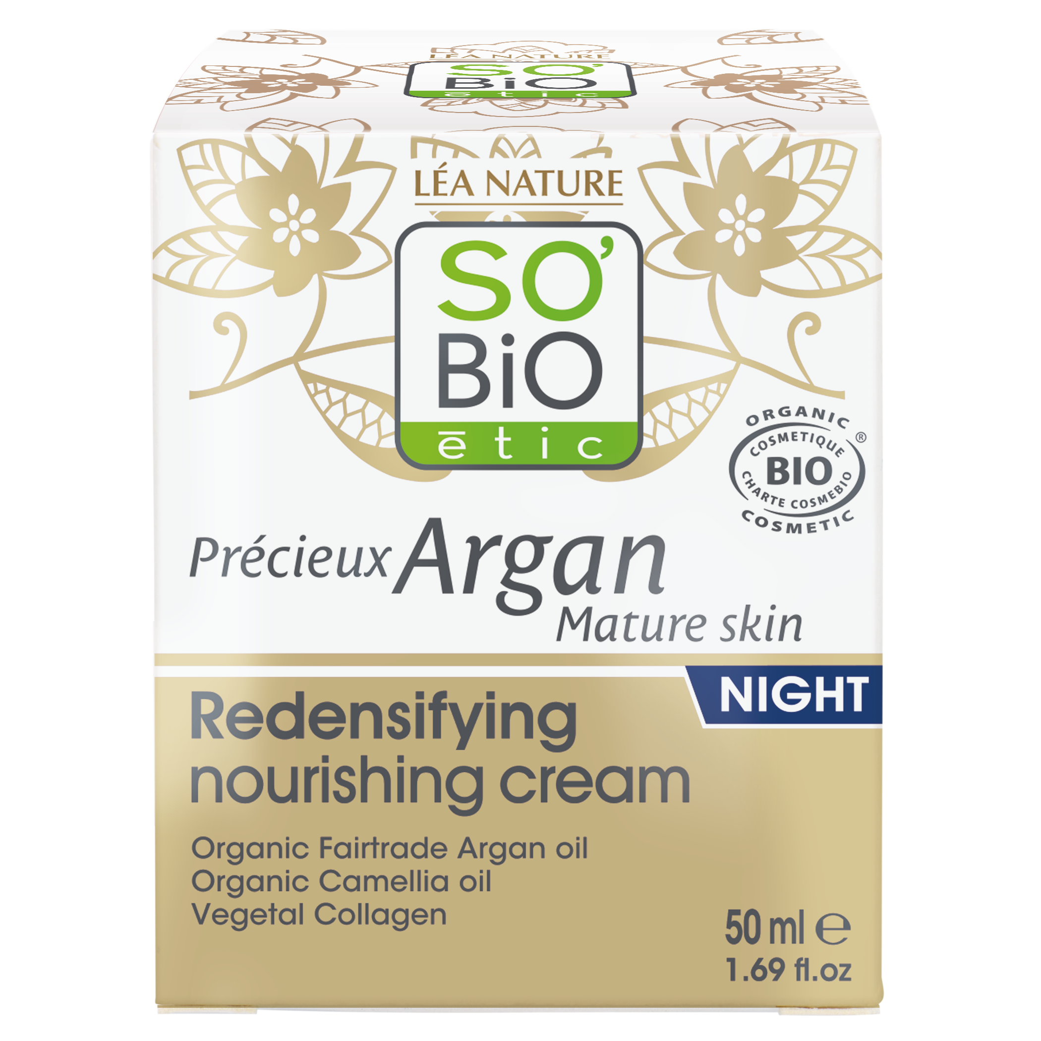 SO’BiO étic Anti-age Precieux Krém noční výživný a zpevňující GOLD BIO (50 ml) - pošk. obal - ideální pro zralou pleť SO’BiO étic