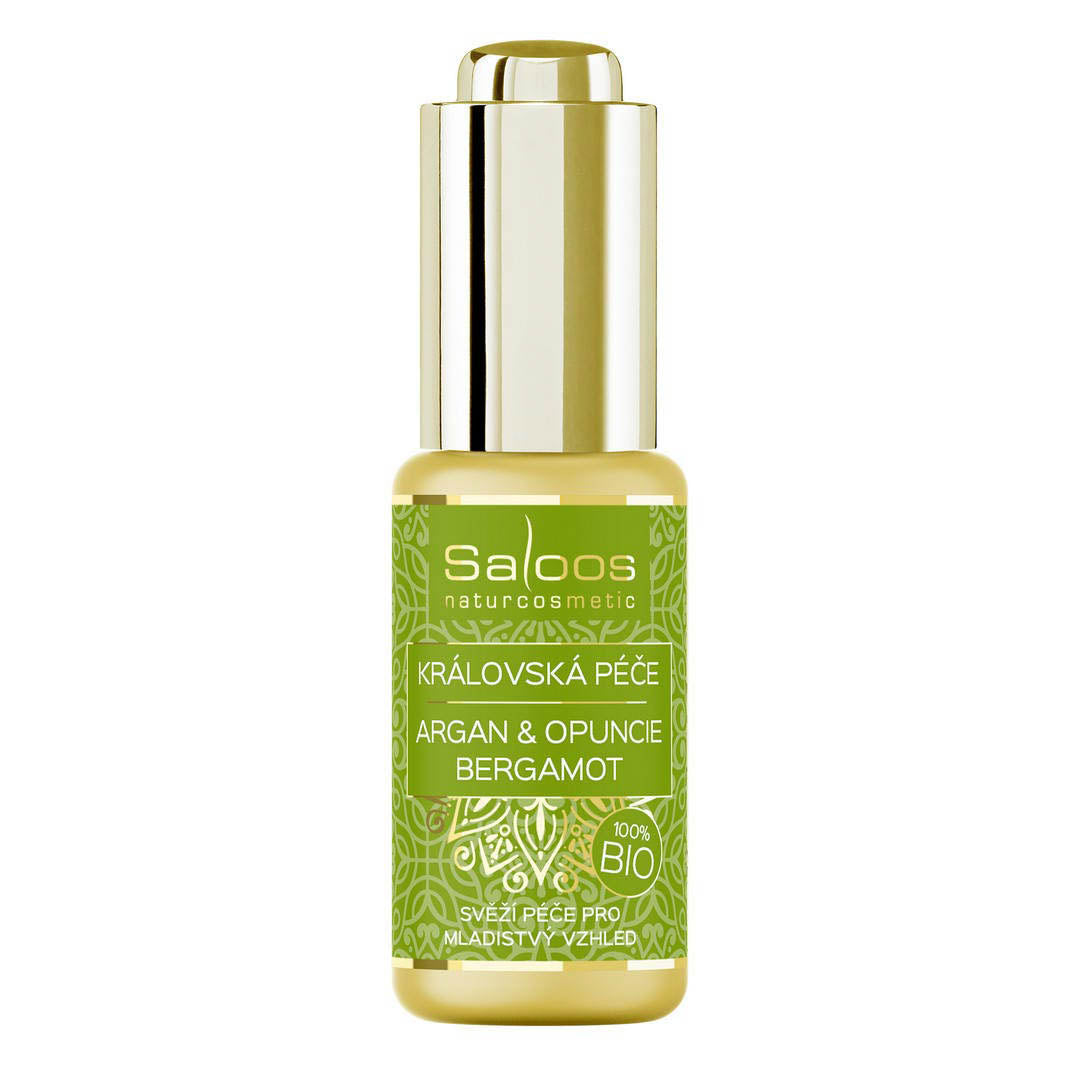 Saloos Pleťový olej Královská péče Argan & Opuncie BIO – Bergamot (20 ml) - na mimické vrásky a proti akné Saloos