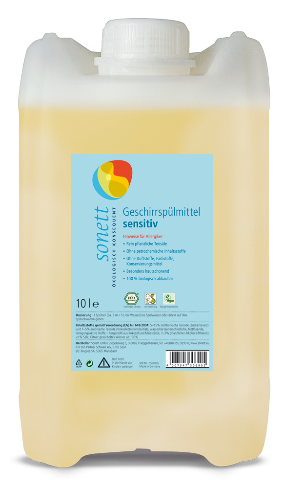 Sonett Prostředek na nádobí / Univerzální čistič Sensitive - 10 l Sonett