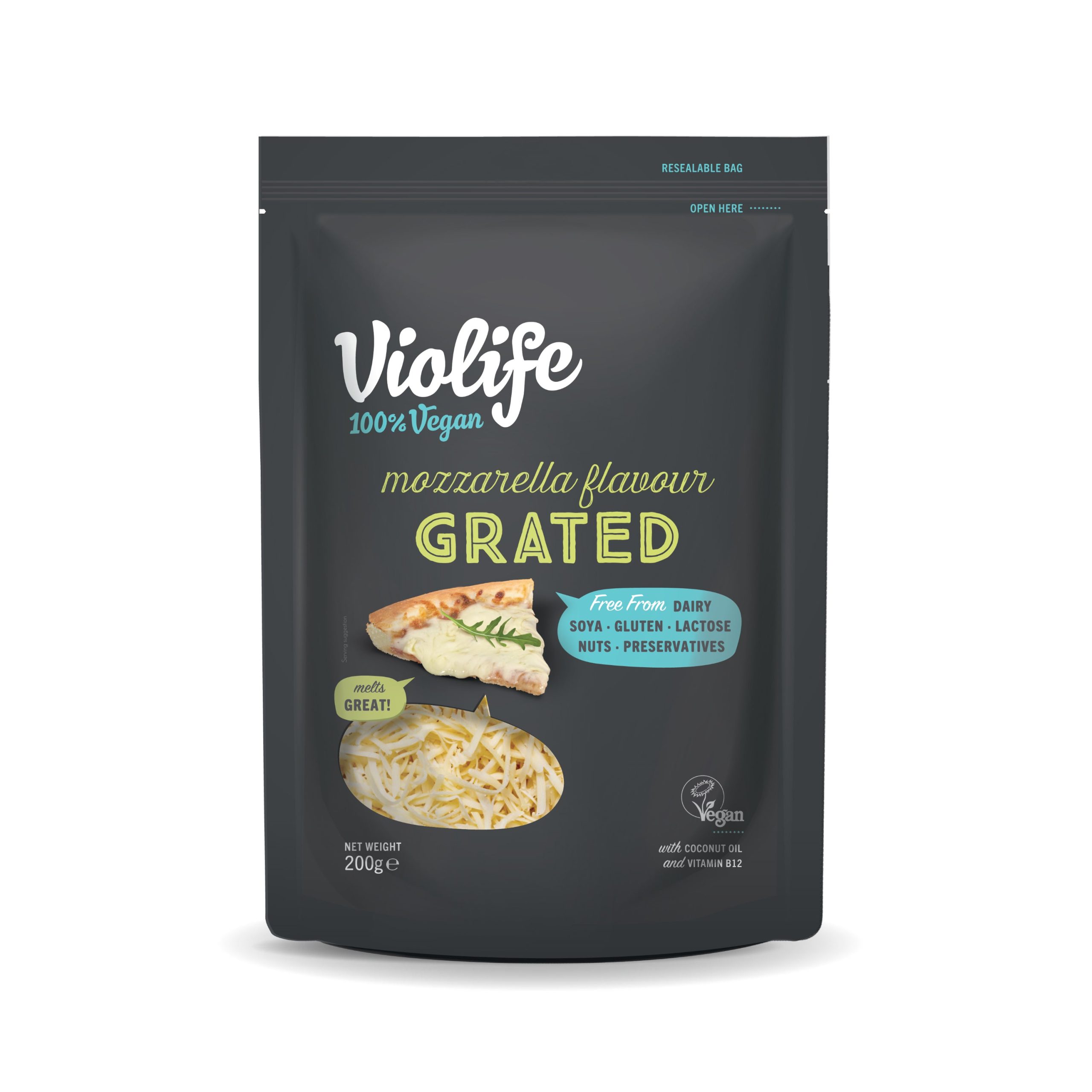 Strouhaný s příchutí mozzarella 200 g   VIOLIFE Violife