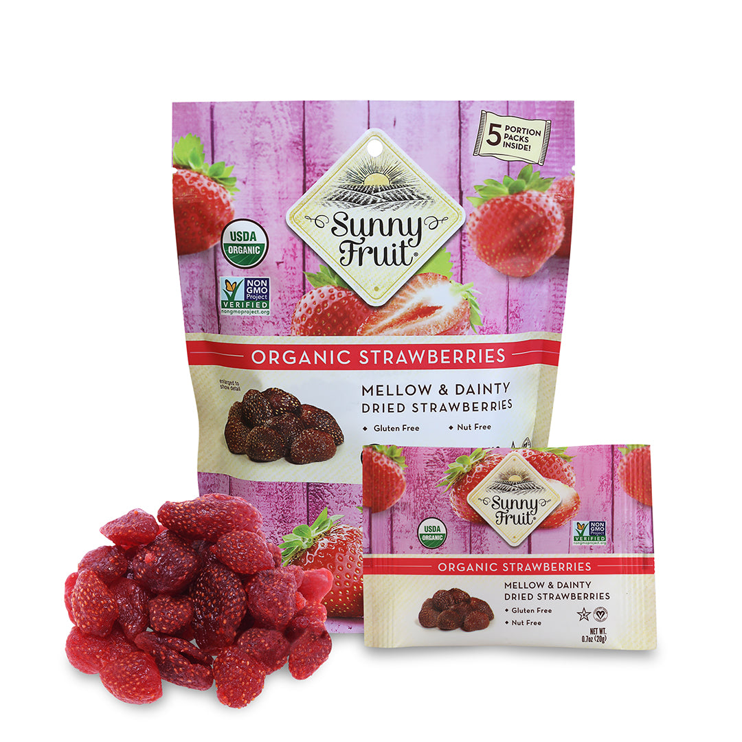 Sunny Fruit Jahody sušené na slunci BIO - 100 g (5 x 20 g) - bez přidaného cukru Sunny Fruit