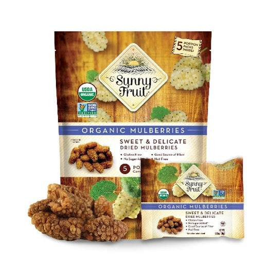 Sunny Fruit Moruše sušené na slunci BIO - 150 g (5 x 30 g) - sladce medová chuť Sunny Fruit