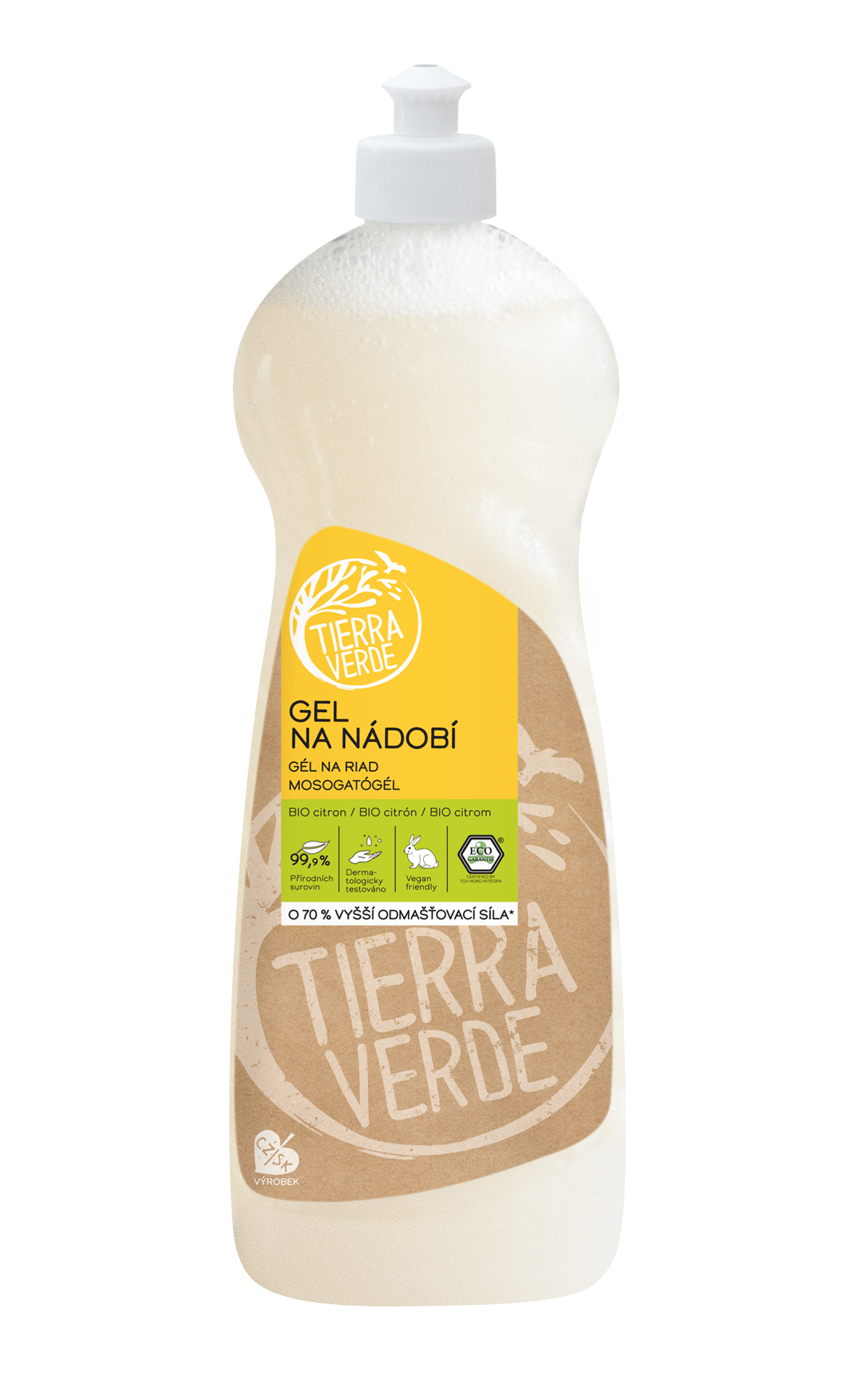 Tierra Verde Gel na nádobí s BIO citronovou silicí (1 l) - pošk. obal Tierra Verde
