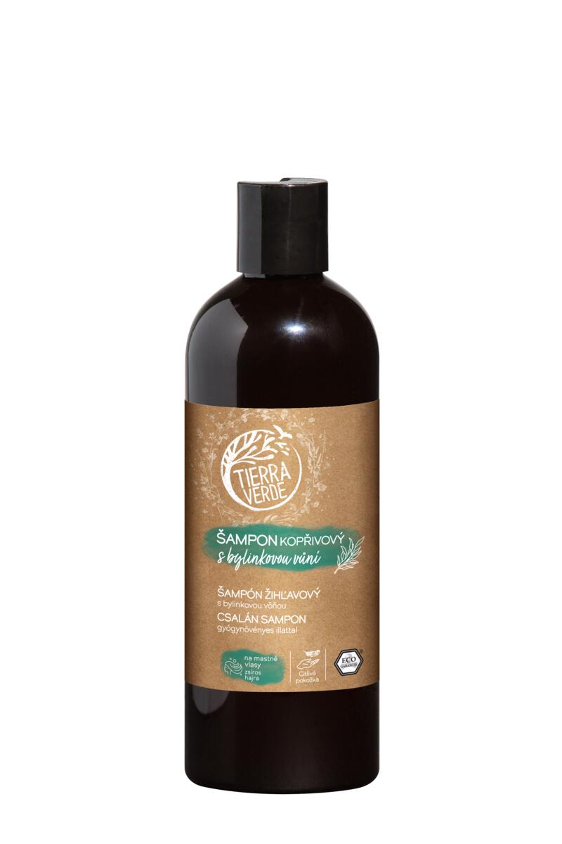 Tierra Verde Šampon kopřivový s bylinkovou vůní - 500 ml - na mastné vlasy Tierra Verde