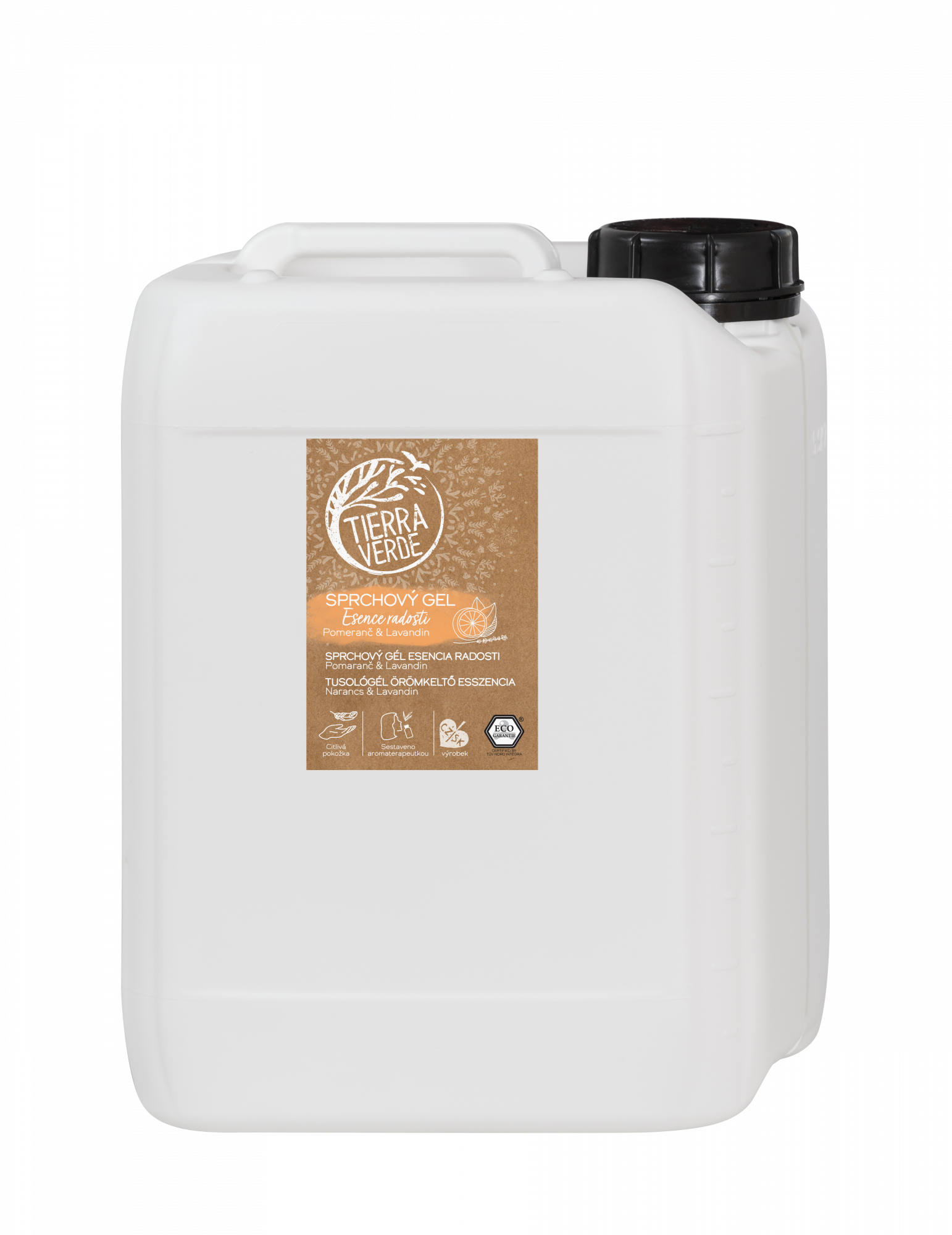 Tierra Verde Sprchový gel Esence radosti - Pomeranč & lavandin - 5 l Tierra Verde