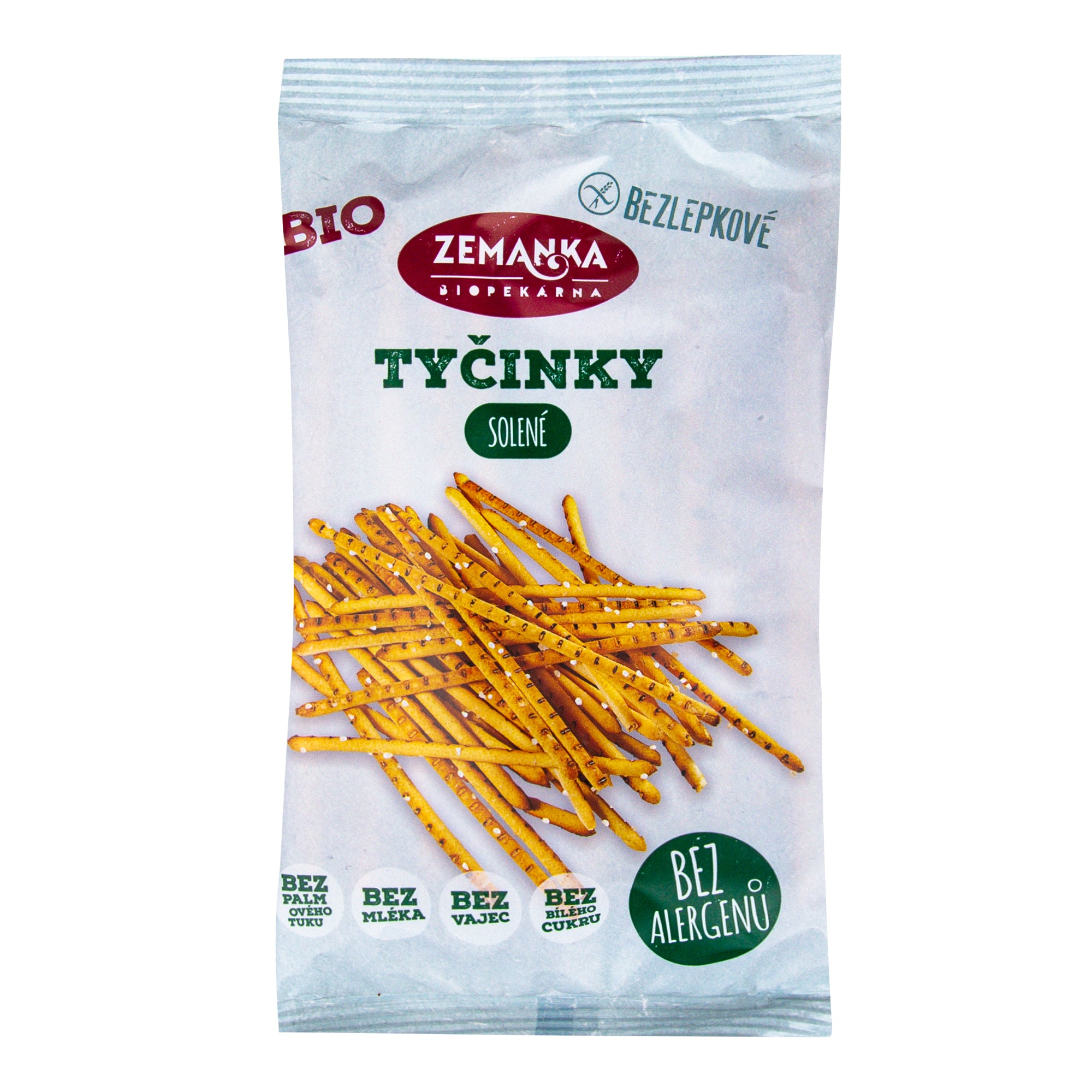 Zemanka Tyčinky solené BIO - bezlepkové (45 g) - slané zobání bez lepku a palmáče Biopekárna Zemanka