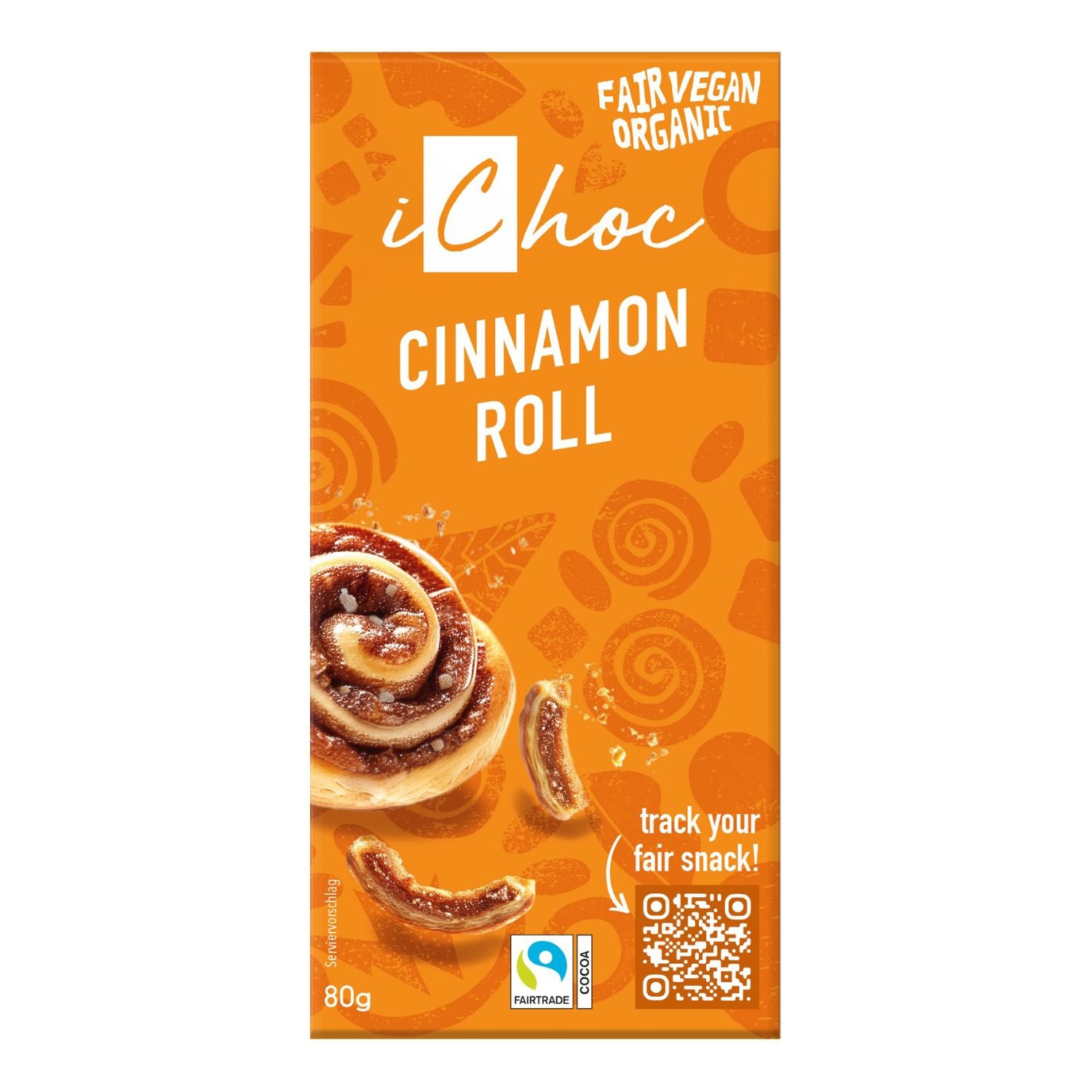 iChoc Čokoláda vegan skořicová rolka BIO (80 g) iChoc