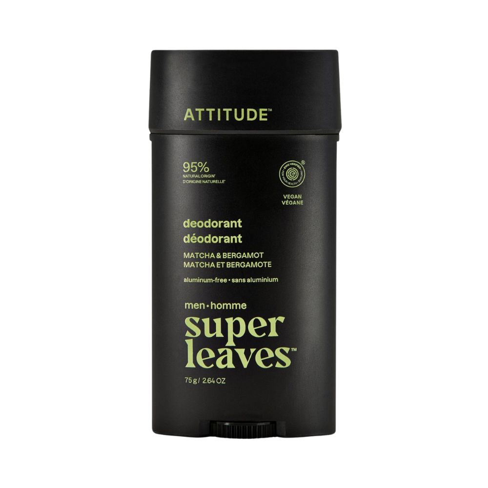 Attitude Pánský deodorant Super Leaves - Matcha & Bergamot (75 g) Attitude