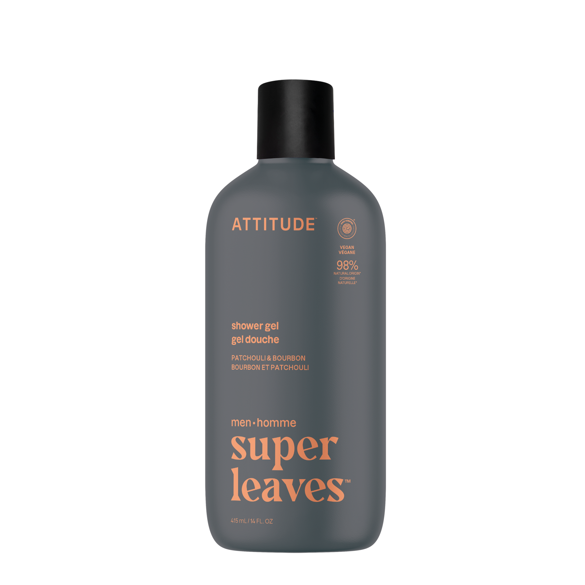 Attitude Pánský sprchový gel Super leaves - Pačuli & Bourbon (415 ml) Attitude