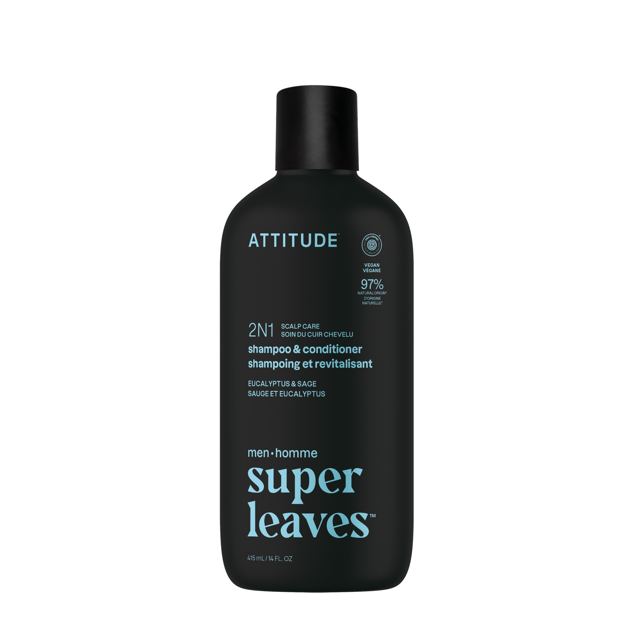 Attitude Pánský zklidňující šampon a kondicionér 2v1 Super leaves - Eukalyptus & Šalvěj (415 ml) Attitude