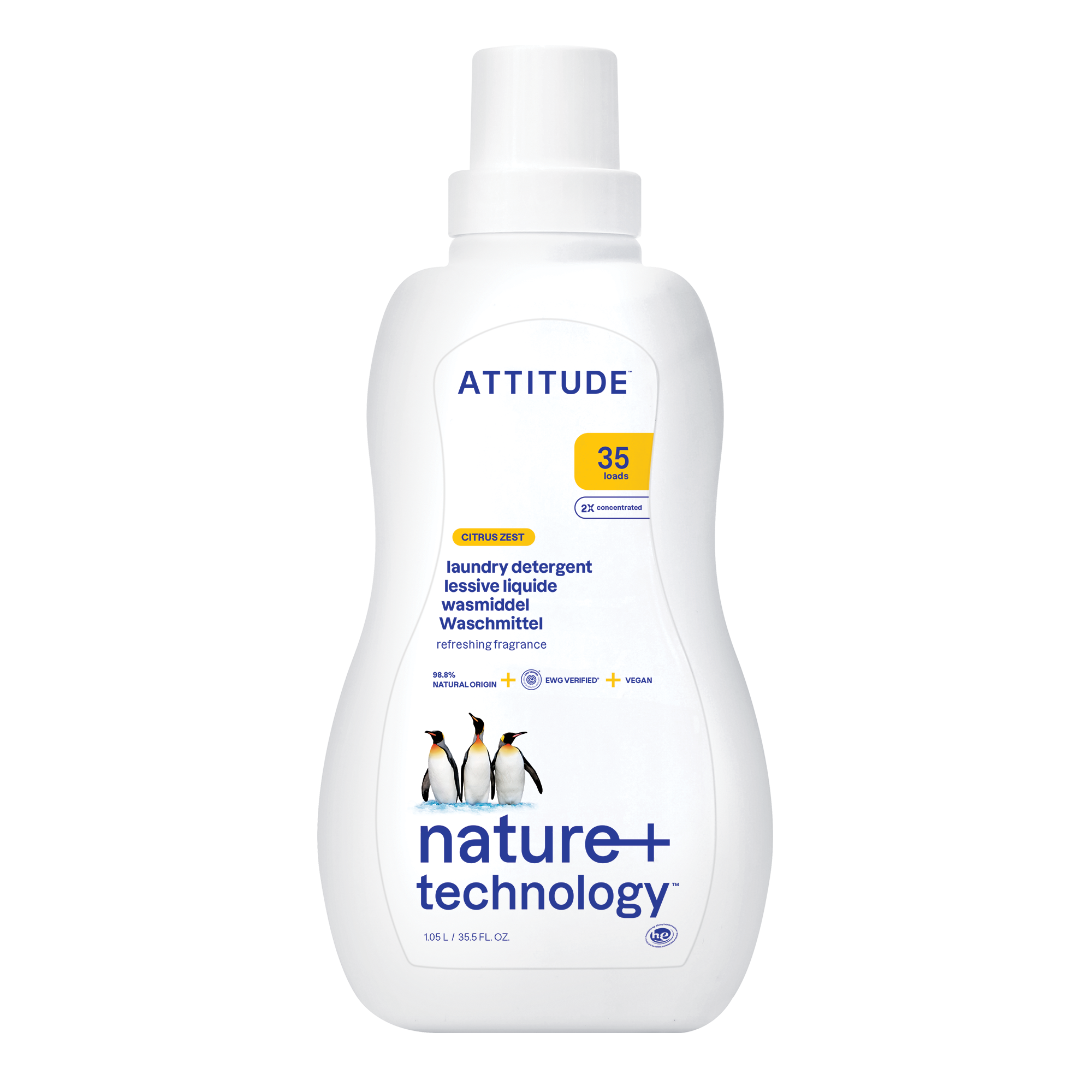 Attitude Prací gel s vůní citronové kůry (1050 ml) Attitude