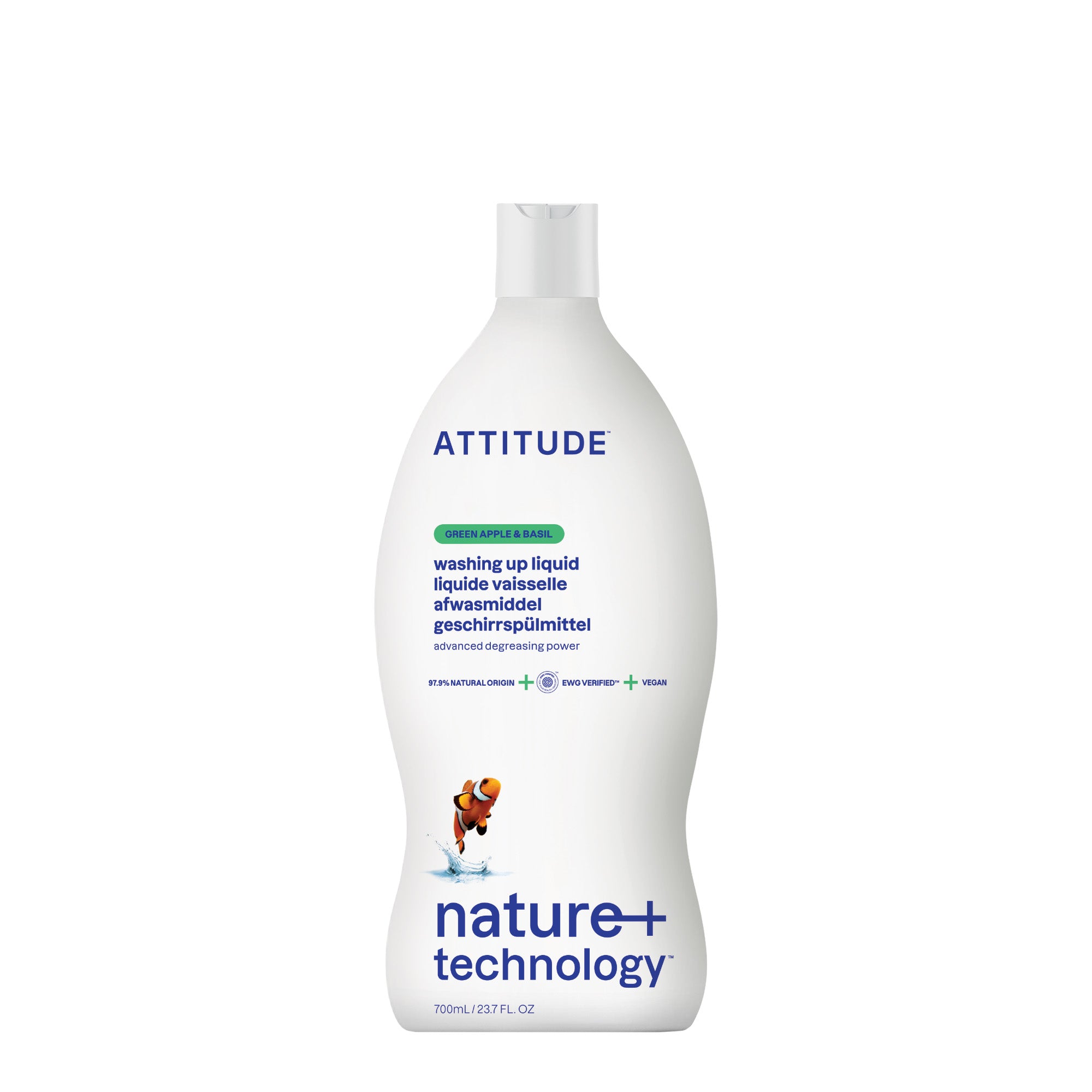 Attitude Prostředek na mytí nádobí s vůní zeleného jablka a bazalky (700 ml) Attitude