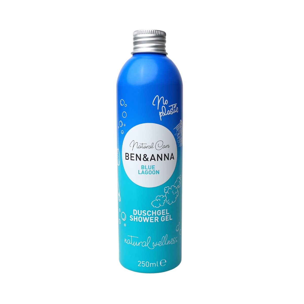 Ben & Anna Sprchový gel - Blue Lagoon (250 ml) - povzbuzující vůně oceánu Ben & Anna