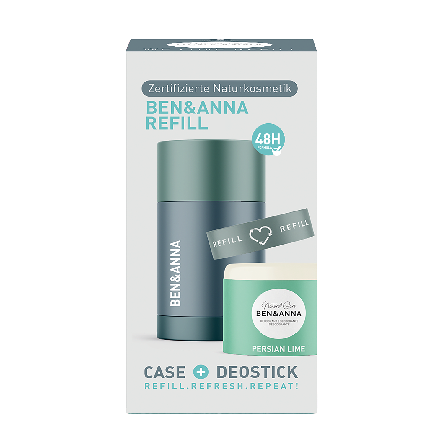 Ben & Anna Tuhý deodorant se znovupoužitelným aplikátorem (40 g) - Perská limeta - minimalizuje plastový odpad Ben & Anna