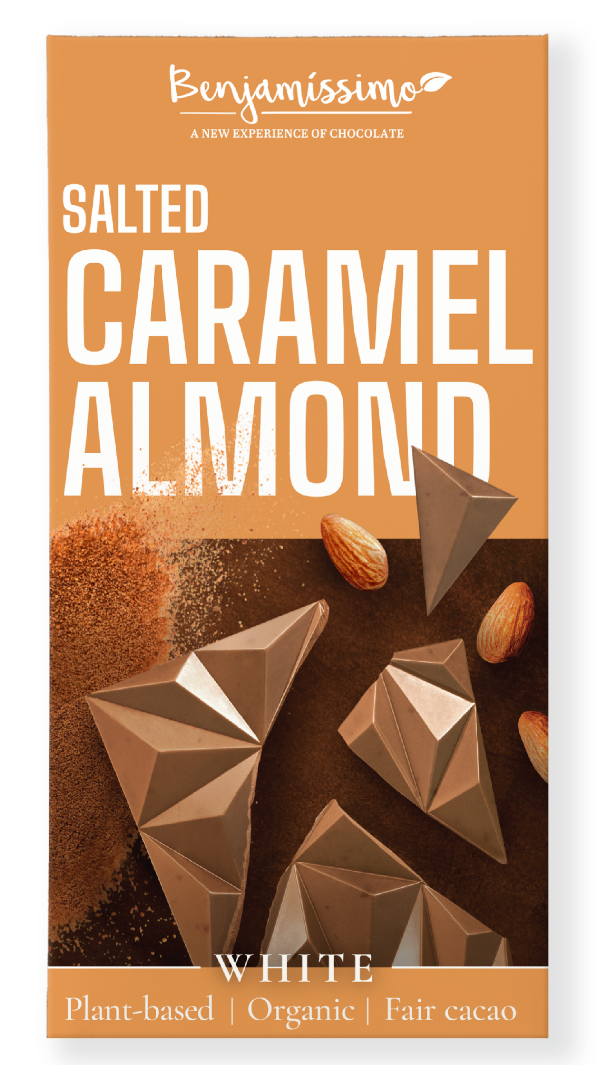 Benjamíssimo Čokoláda slaný karamel & mandle BIO (60 g) - alternativa bílé čokolády Benjamíssimo