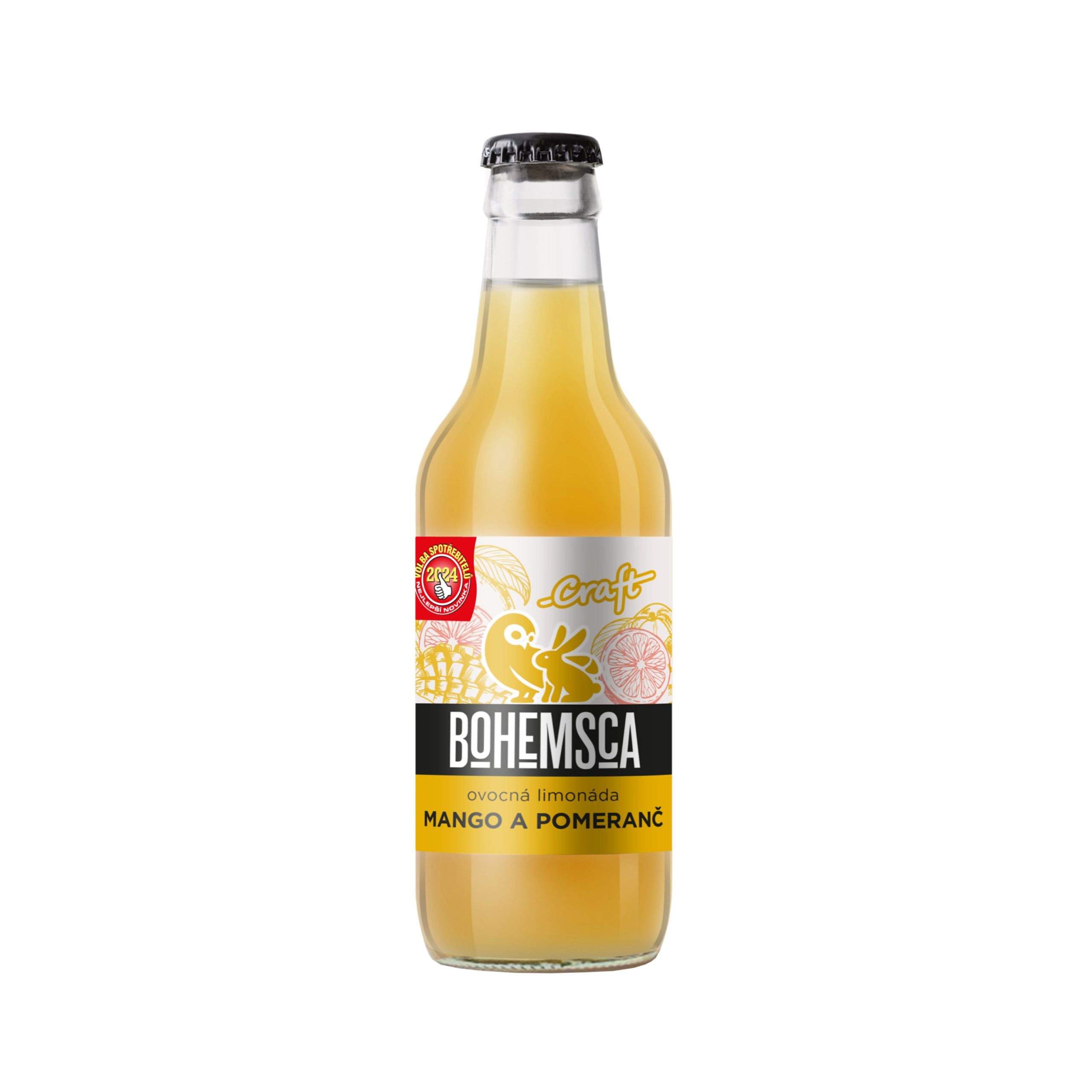 Bohemsca Limonáda Craft Mango a pomeranč (330 ml) Bohemsca