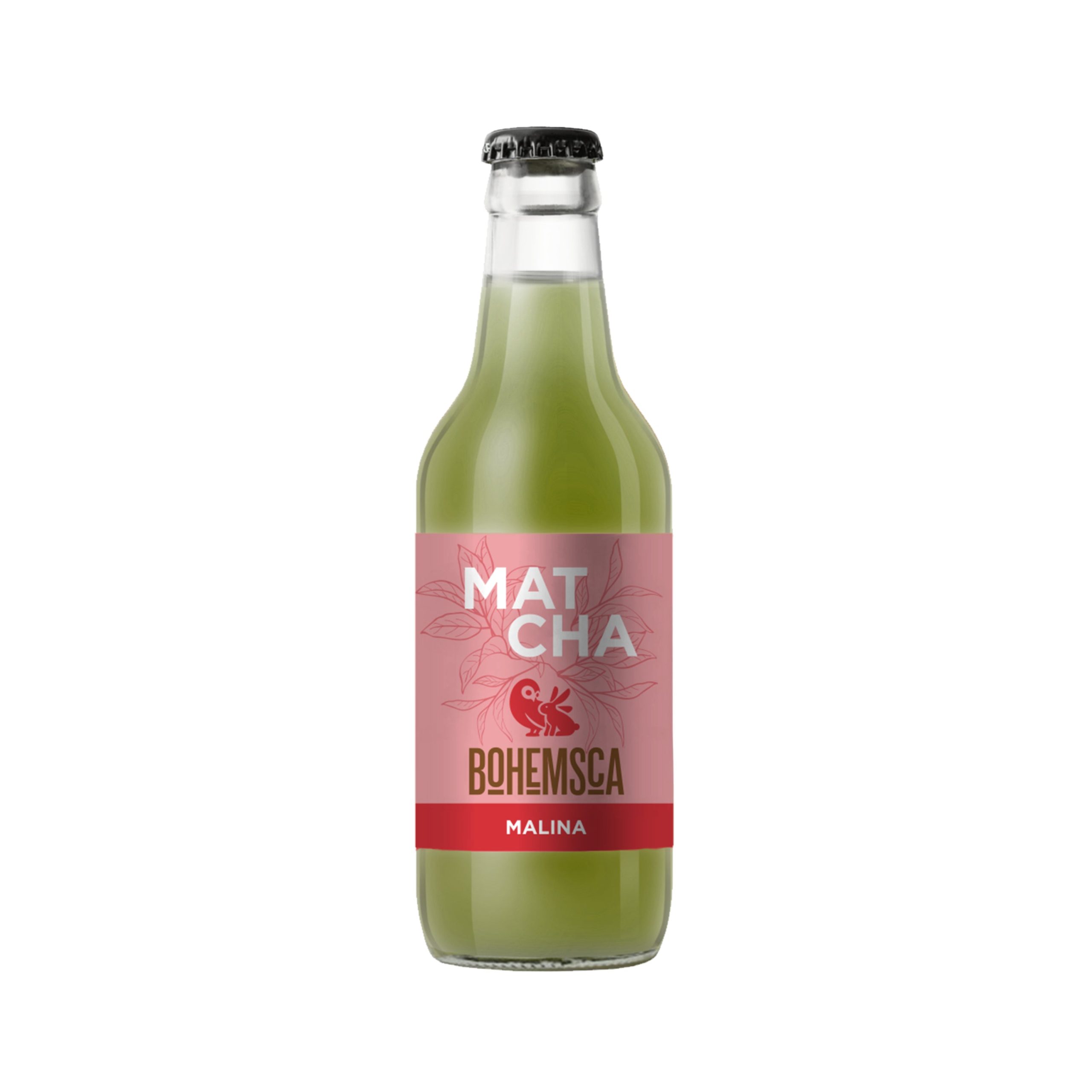Bohemsca Matcha nápoj Malina (330 ml) Bohemsca