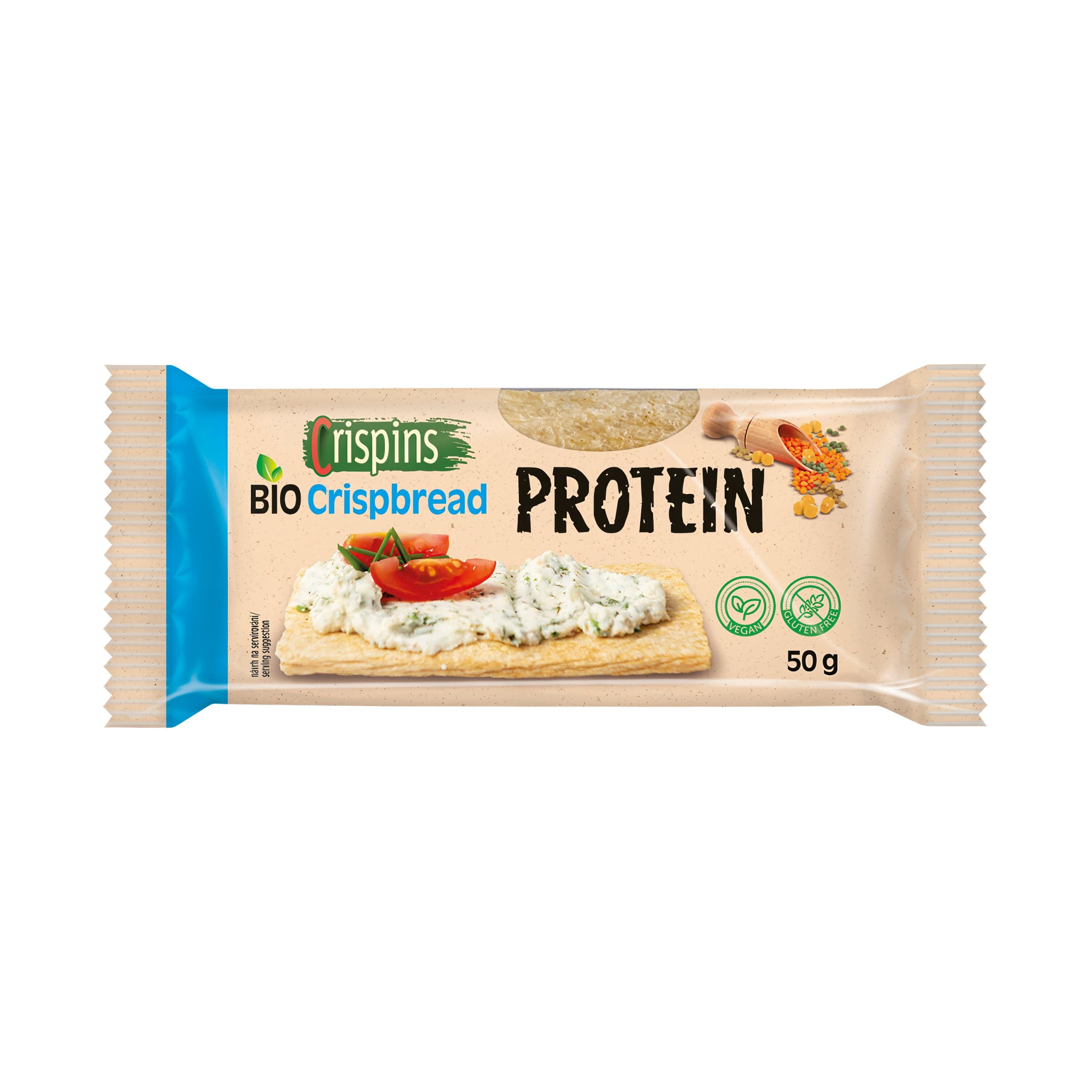Chlebíček proteinový Crispins 50 g BIO   EXTRUDO Extrudo