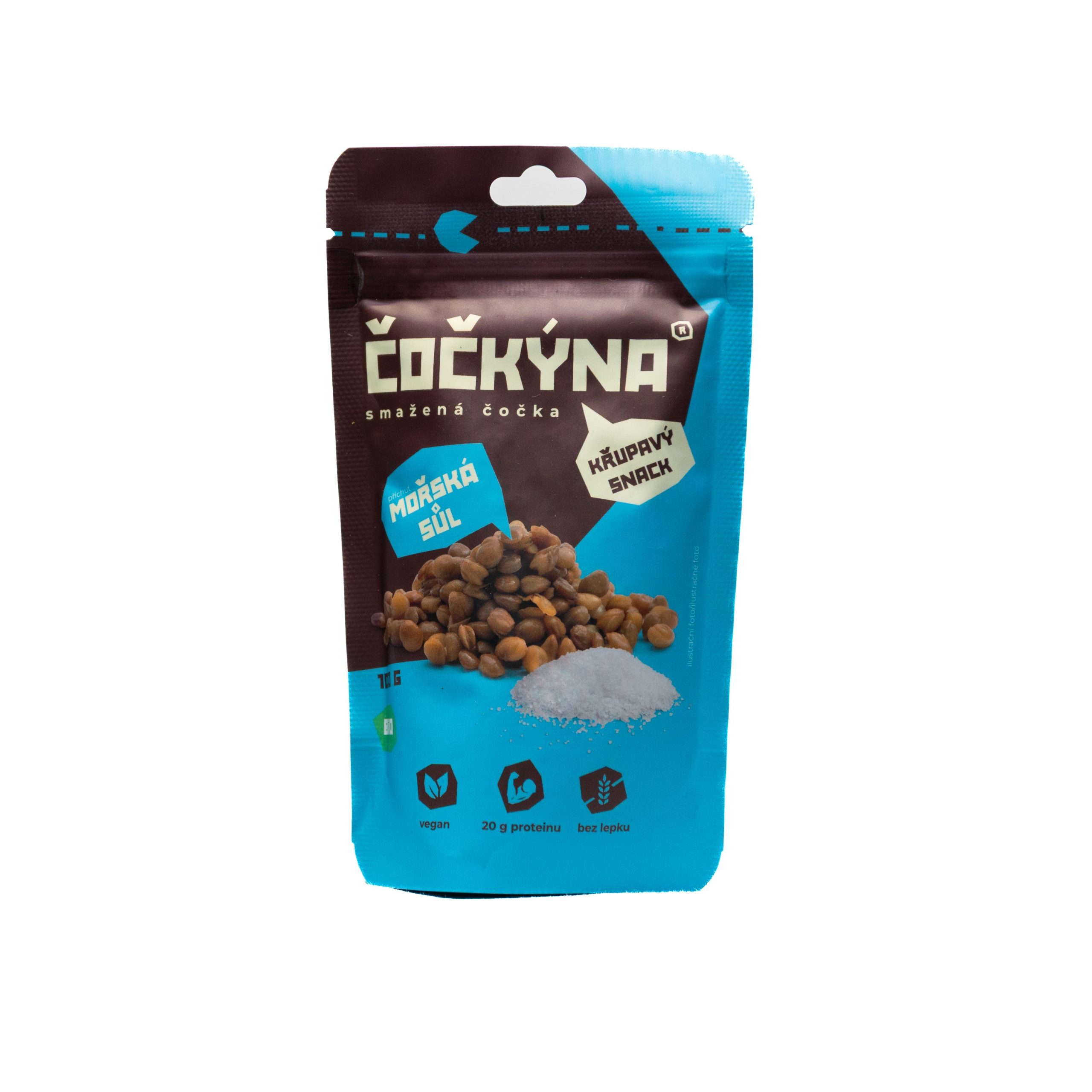 Čočkýna Čočka smažená - mořská sůl BIO (100 g) - křupavá svačinka i dochucovadlo Čočkýna