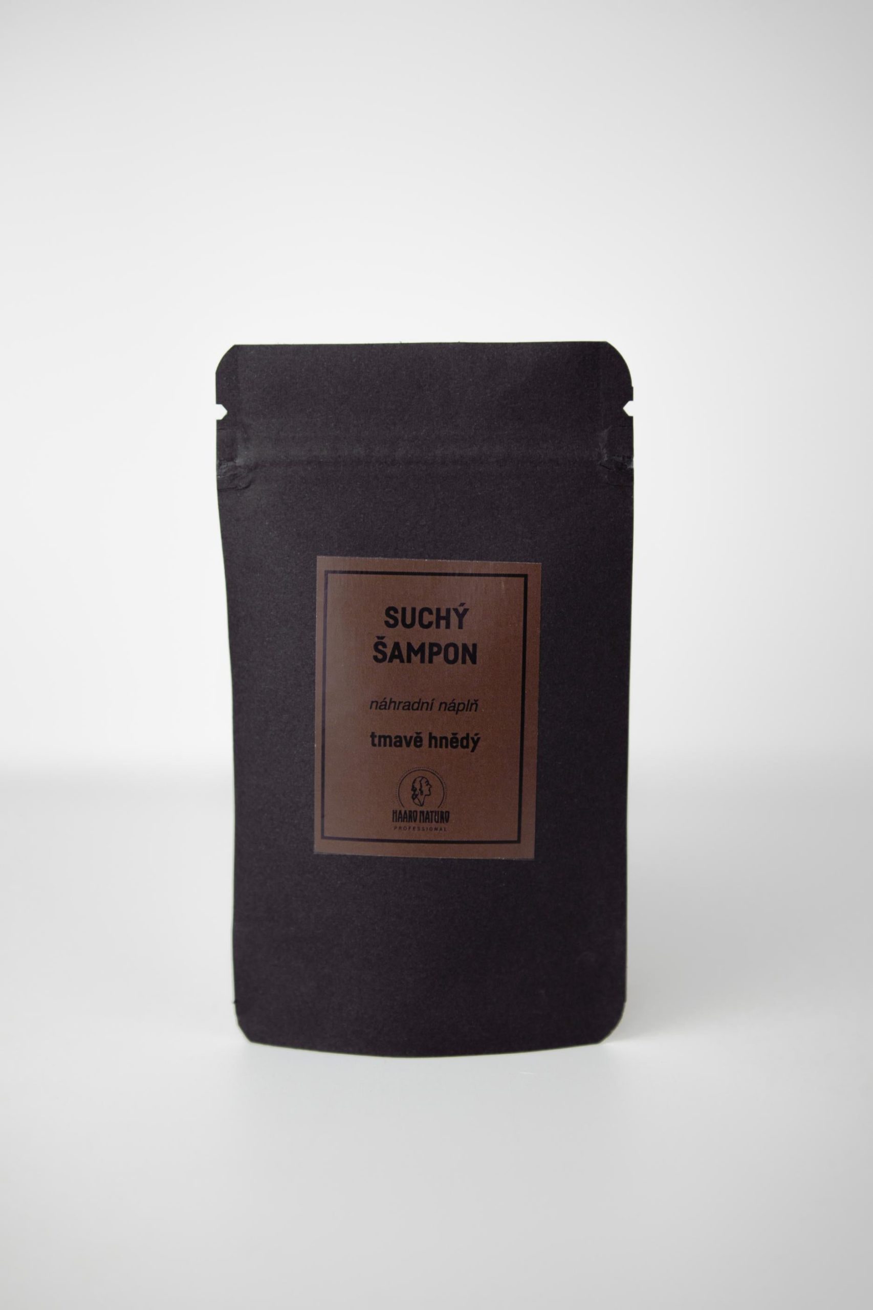 Haaro Naturo Suchý šampon HNĚDO ČERNÝ - náhradní náplň (50 g) - pro tmavě hnědé a černé vlasy Haaro Naturo