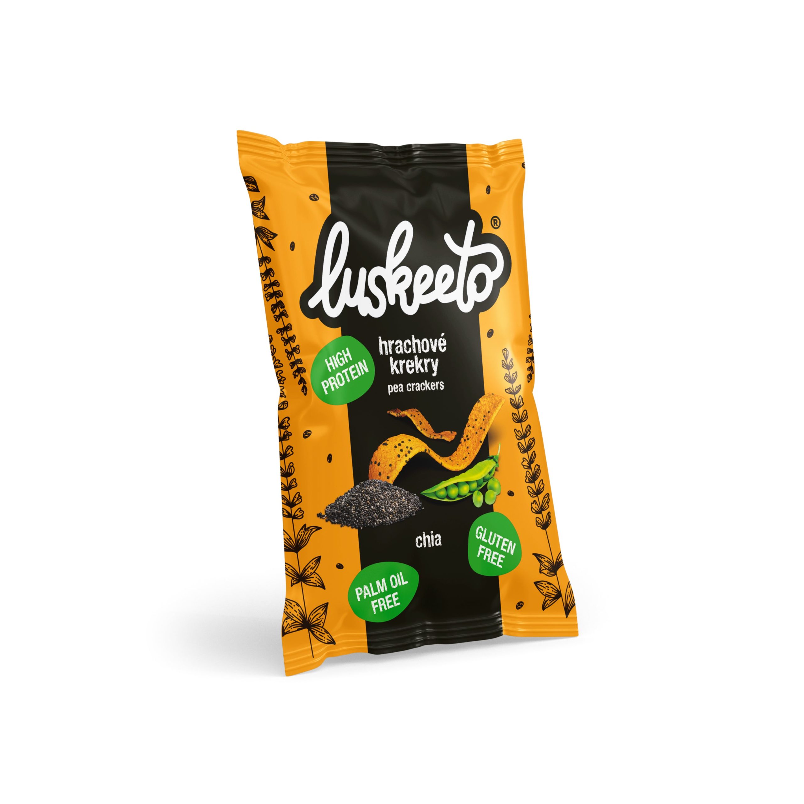 Luskeeto Krekry luštěninové s chia (40 g) Luskeeto