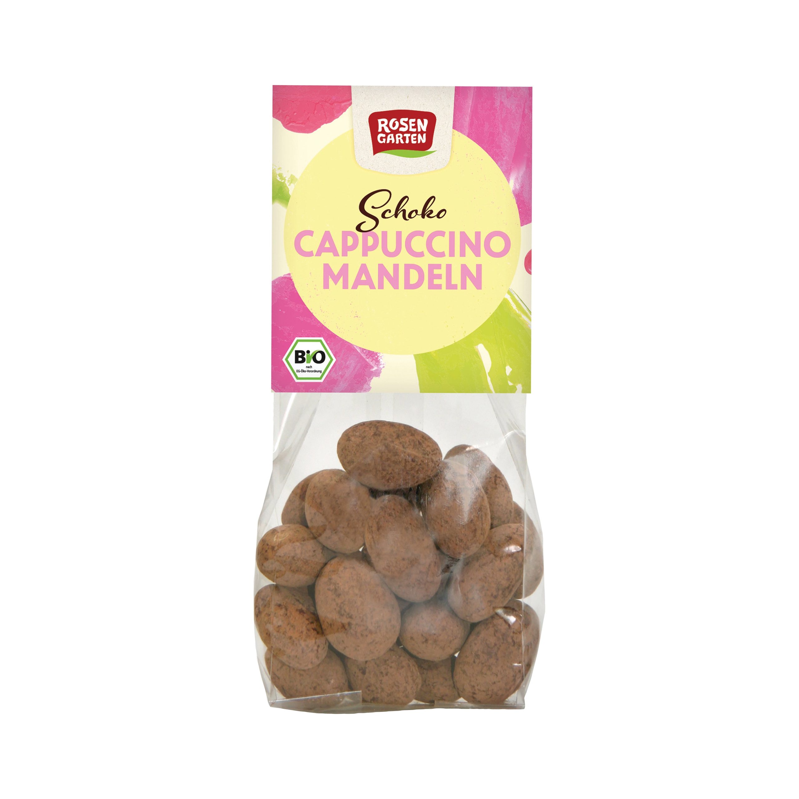 Mandle v bílé a mléčné čokoládě cappuccino 100 g BIO   ROSENGARTEN Rosengarten