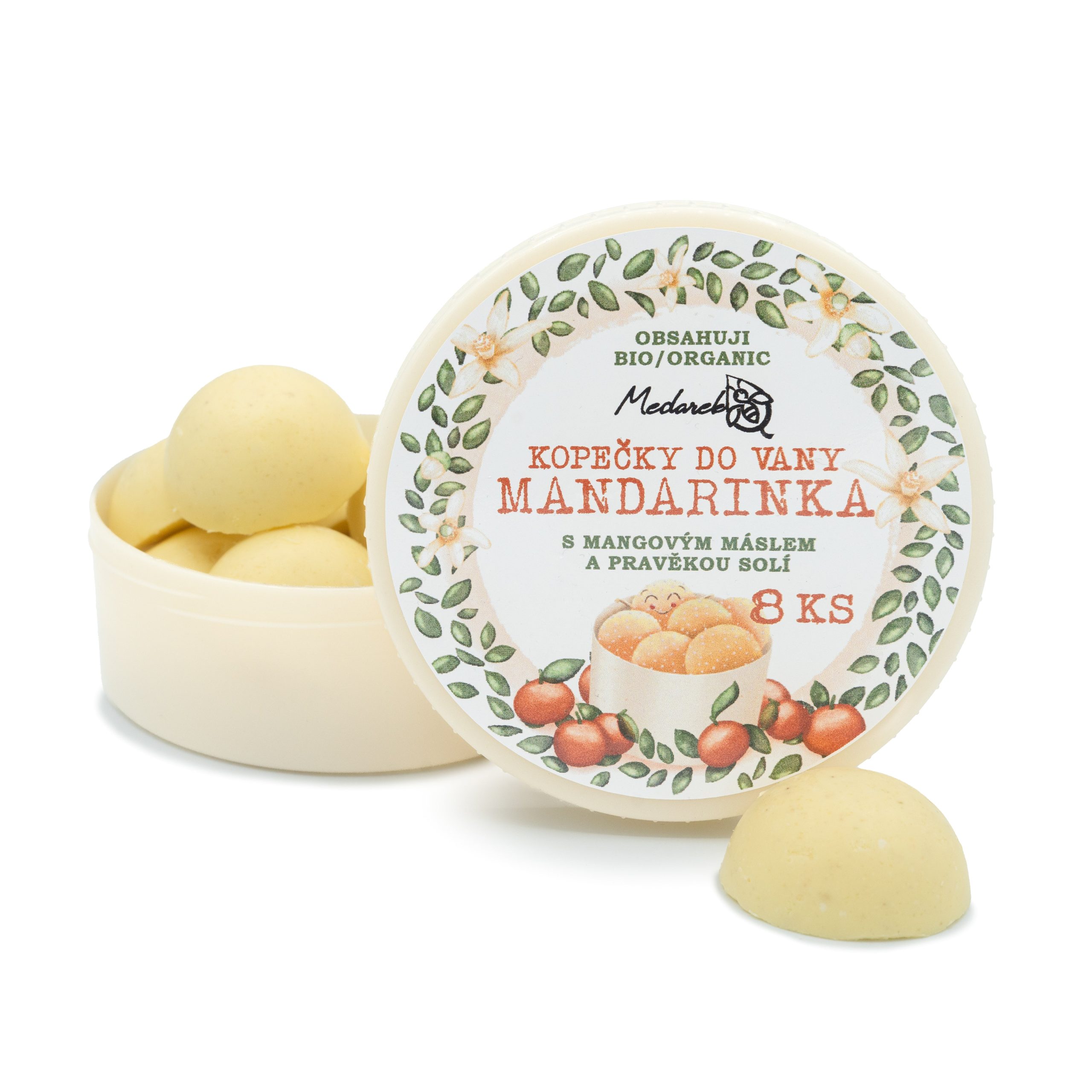 Medarek Kopečky do vany - Mandarinka (8 ks) - i pro děti od 3 let Medarek