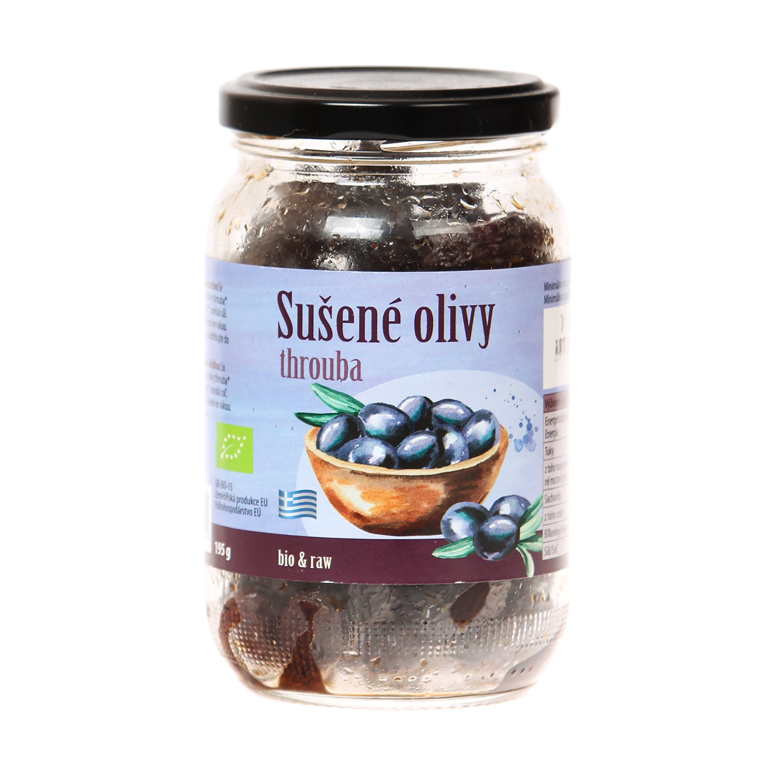 Olivy sušené Throuba bez nálevu 195 g BIO   BIO NEBIO Bio nebio