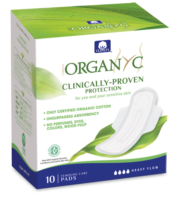 Organyc Denní vložky s křidélky prodloužené Heavy (10 ks) - z biobavlny