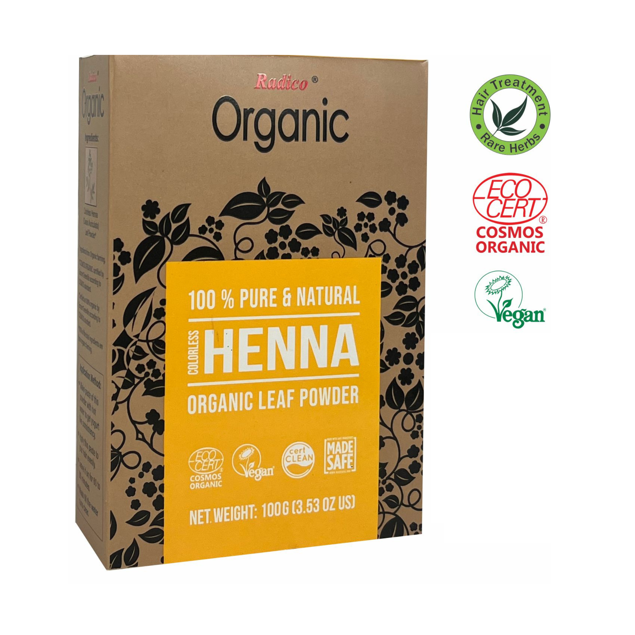 Radico Neutrální henna BIO (100 g) - pošk. obal - pro regeneraci vlasů Radico