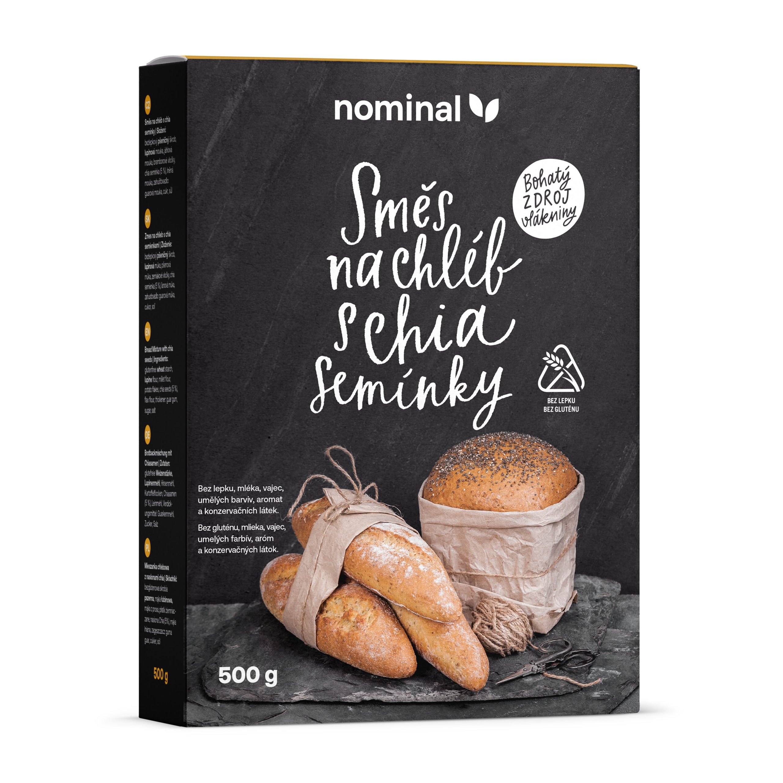 Směs na chléb s chia semínky bezlepková 500 g   NOMINAL Nominal