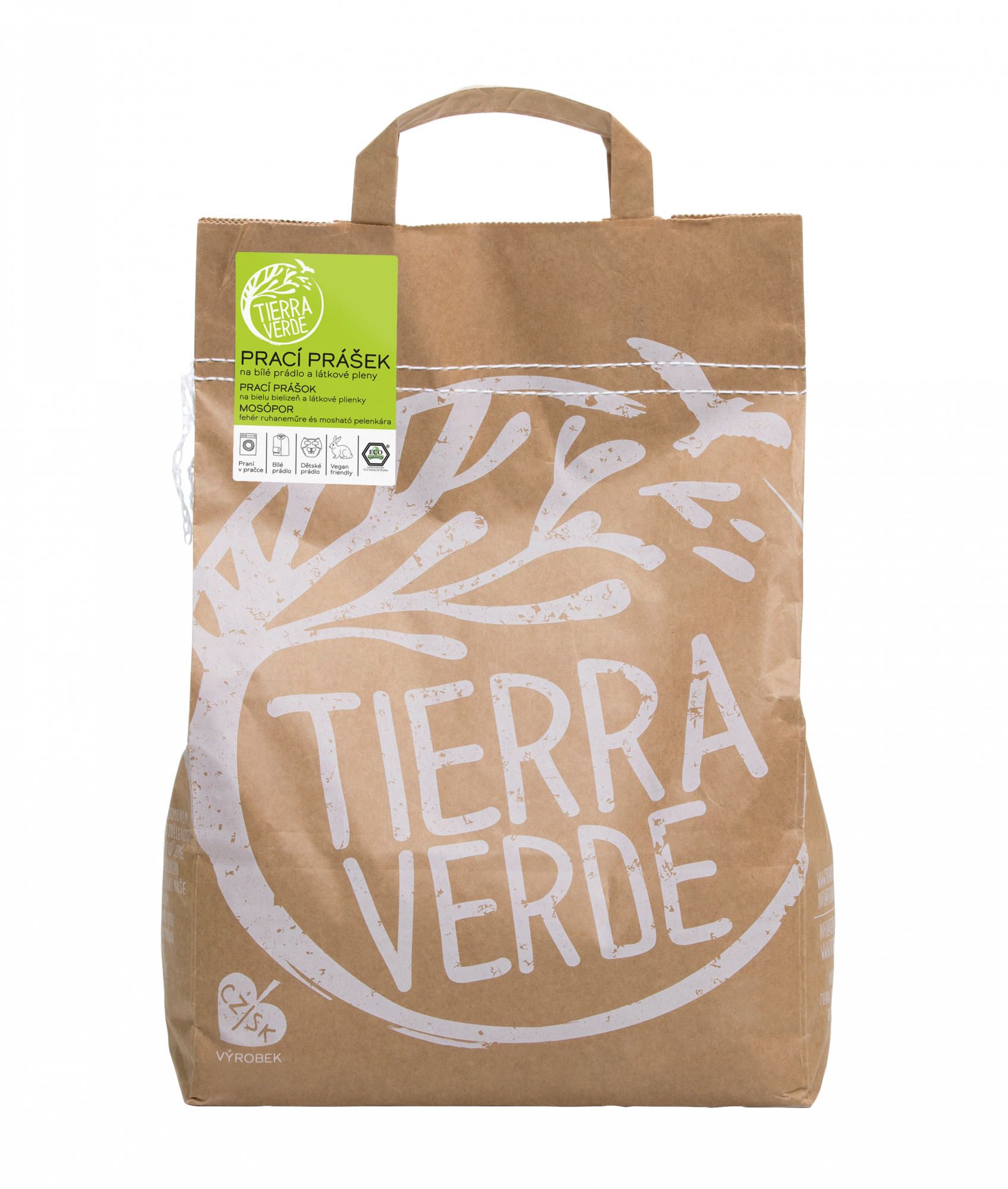 Tierra Verde Prací prášek na bílé prádlo a látkové pleny - pap. pytel 5 kg Tierra Verde