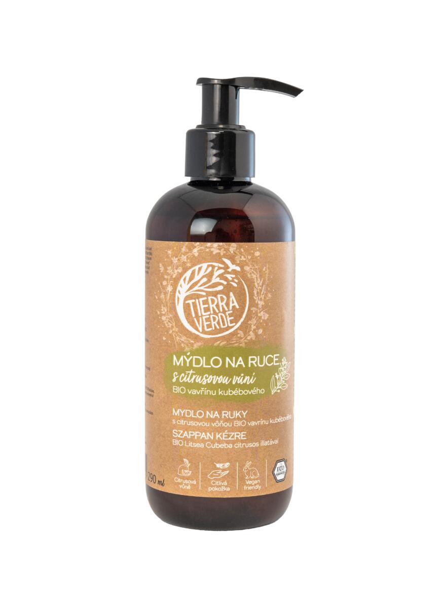 Tierra Verde Tekuté mýdlo na ruce - BIO Vavřín - 290 ml - s českým bio jitrocelem Tierra Verde