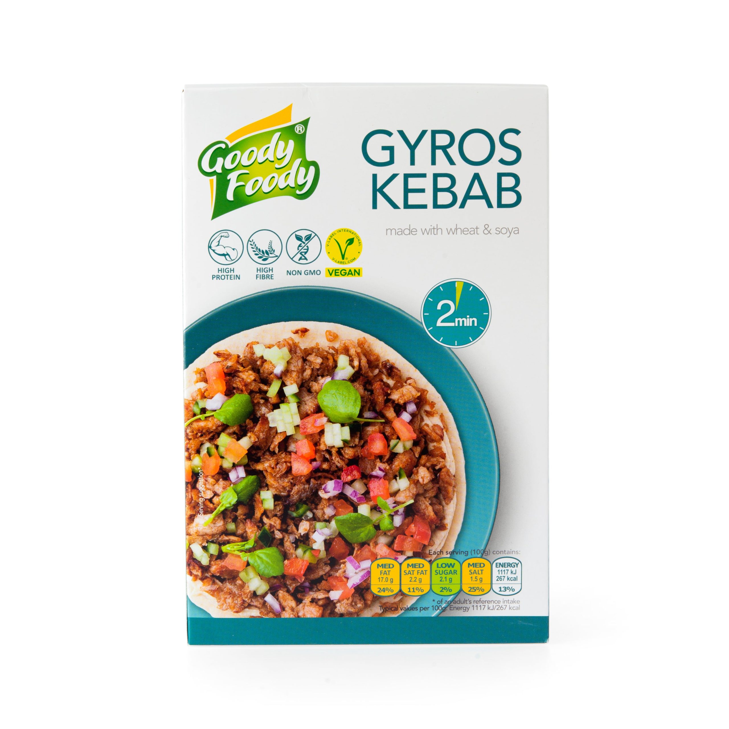 Veganská alternativa gyros & kebab 150 g   GOODY FOODY Goody Foody