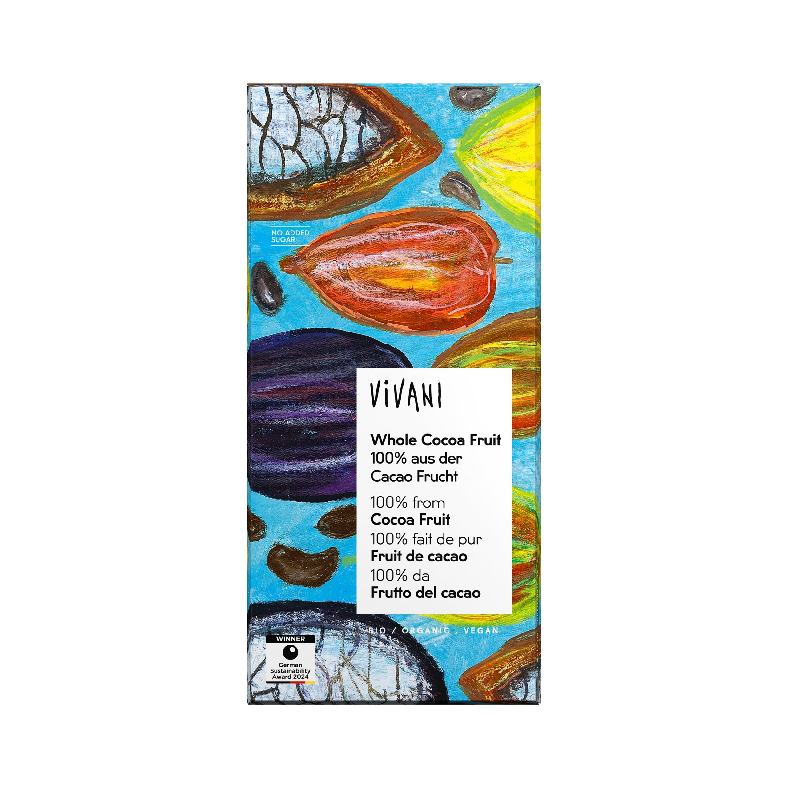 Vivani Čokoláda hořká Whole Cocoa Fruit 100 % BIO (80 g) - slazená kakaovou dužinou Vivani