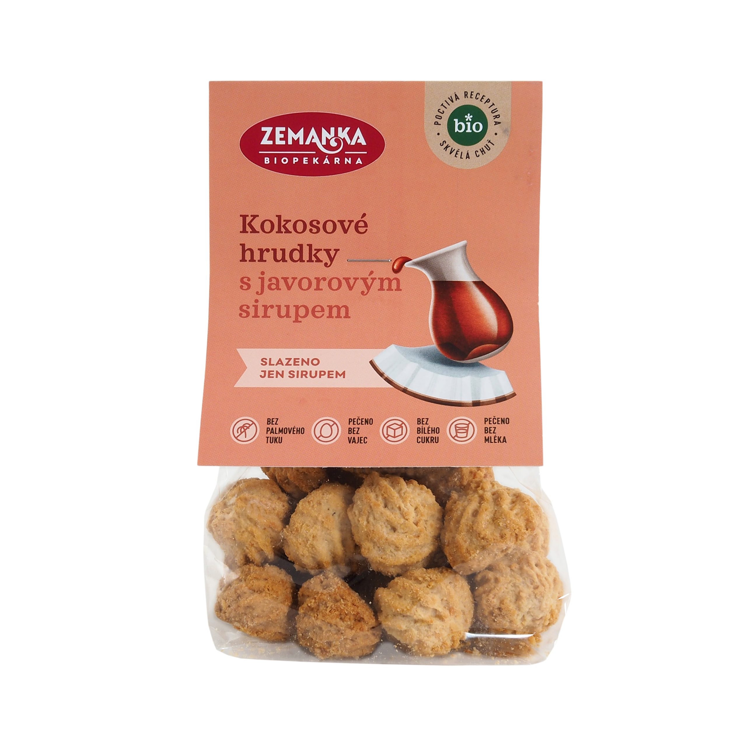 Zemanka Kokosky s javorovým sirupem BIO (100 g) - veganské mlsání bez palmového tuku Biopekárna Zemanka