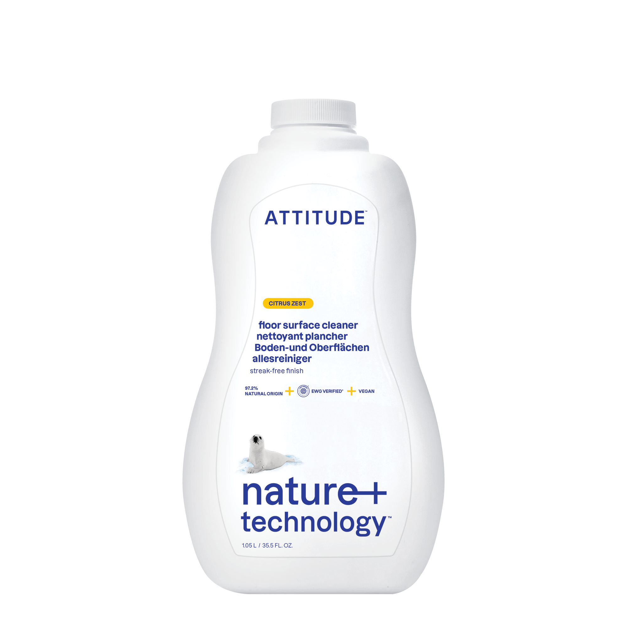 Attitude Čistič na podlahy a dřevo s vůní citronové kůry (1050 ml) - šetrně vyčistí dřevo i mramor Attitude