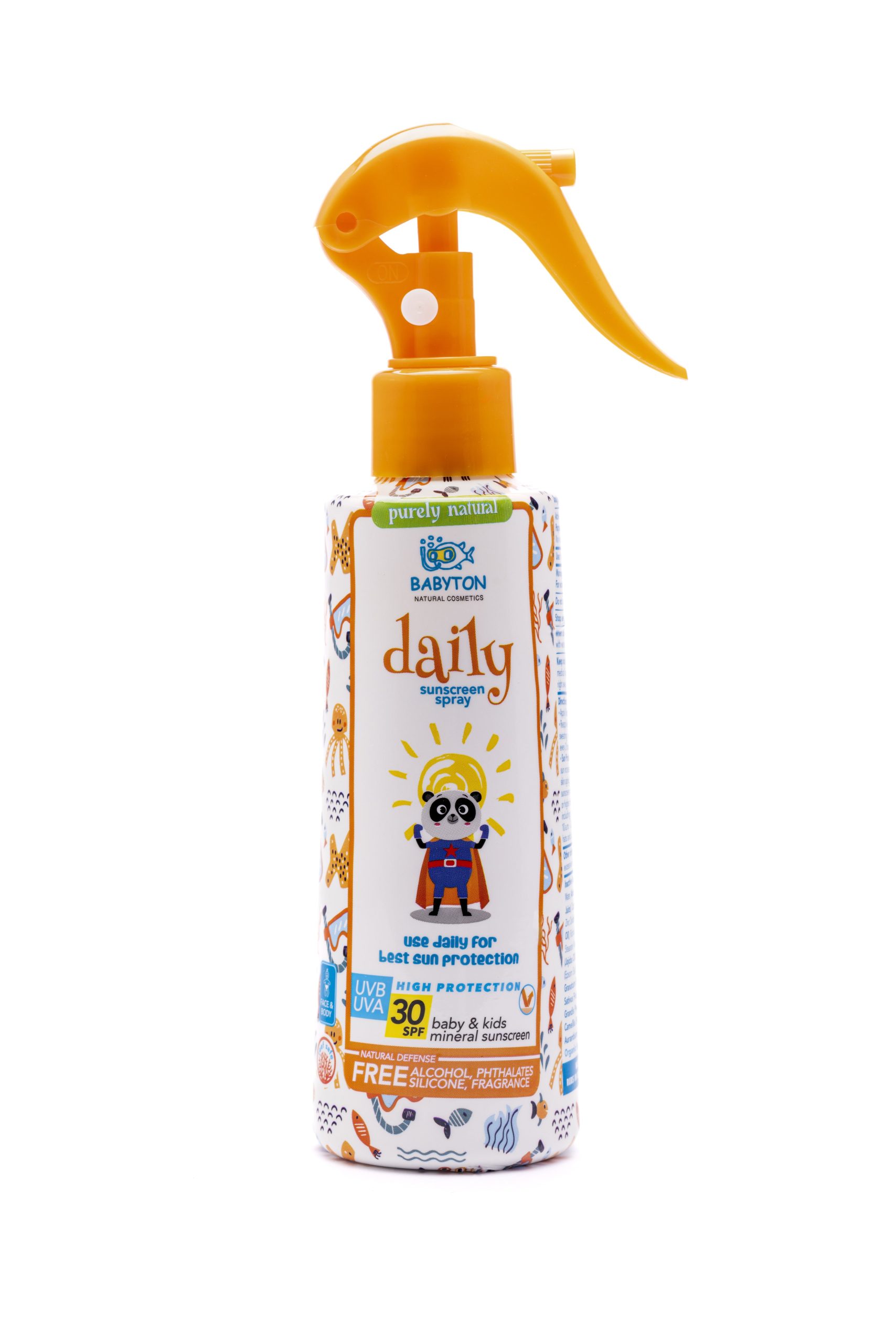 Babyton Opalovací mléko ve spreji pro děti SPF 30 DAILY (200 ml) - s přírodním minerálním filtrem Babyton