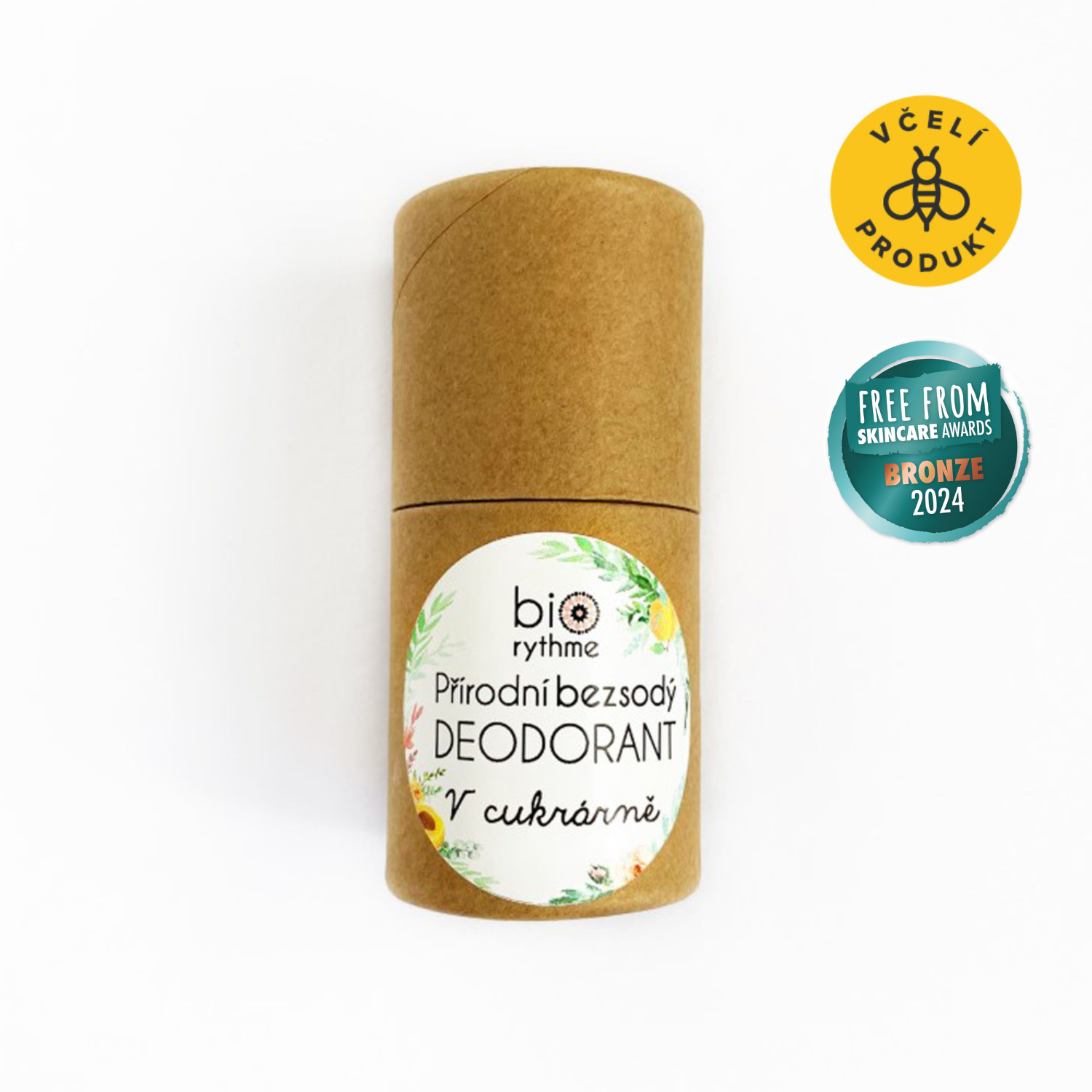 Biorythme Tuhý deodorant bez sody V cukrárně - 35 g - svěží ovocná a květinová vůně Biorythme