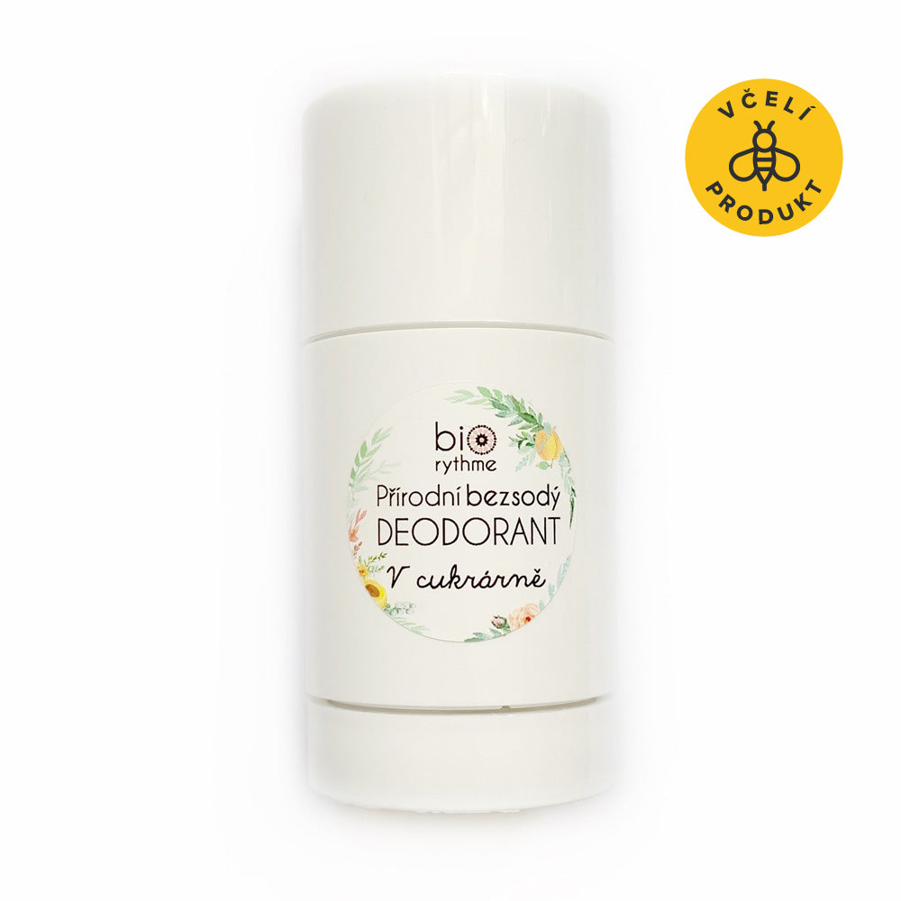 Biorythme Tuhý deodorant bez sody V cukrárně - 80 g - svěží ovocná a květinová vůně Biorythme