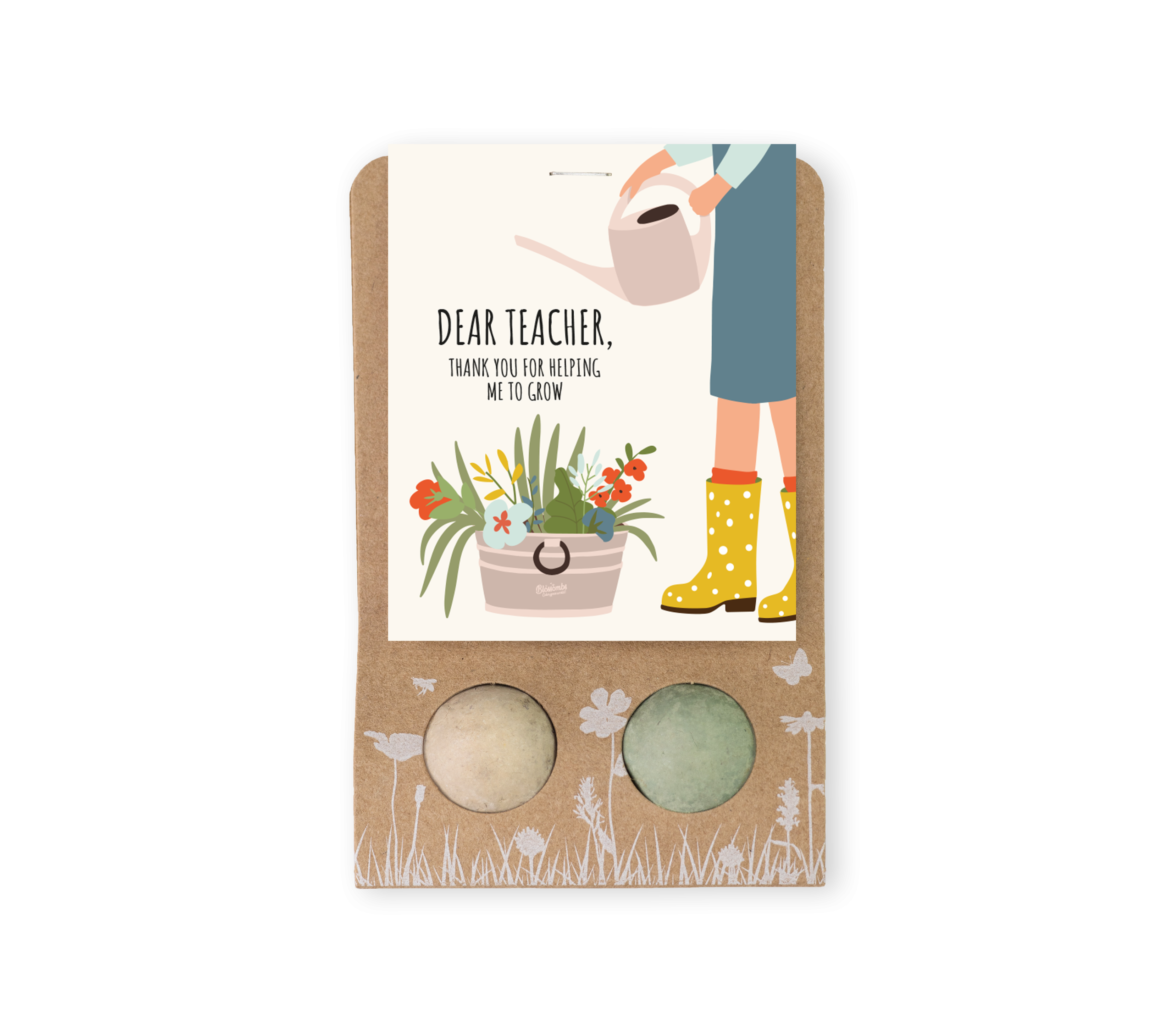 Blossombs Semínkové bomby - Drobný dáreček pro učitele - Květiny (2 ks) Blossombs