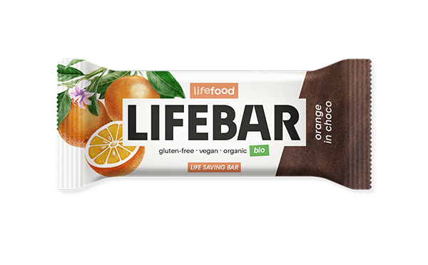 Lifefood Tyčinka Lifebar InChoco pomerančová RAW BIO (40 g) - bez přidaného cukru a sladidel Lifefood