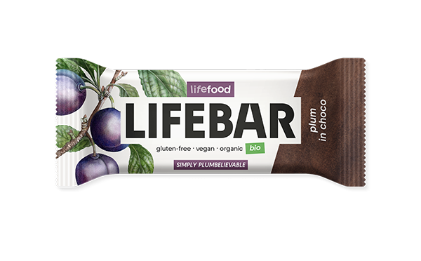 Lifefood Tyčinka Lifebar InChoco švestková RAW BIO (40 g) - bez přidaného cukru a sladidel Lifefood