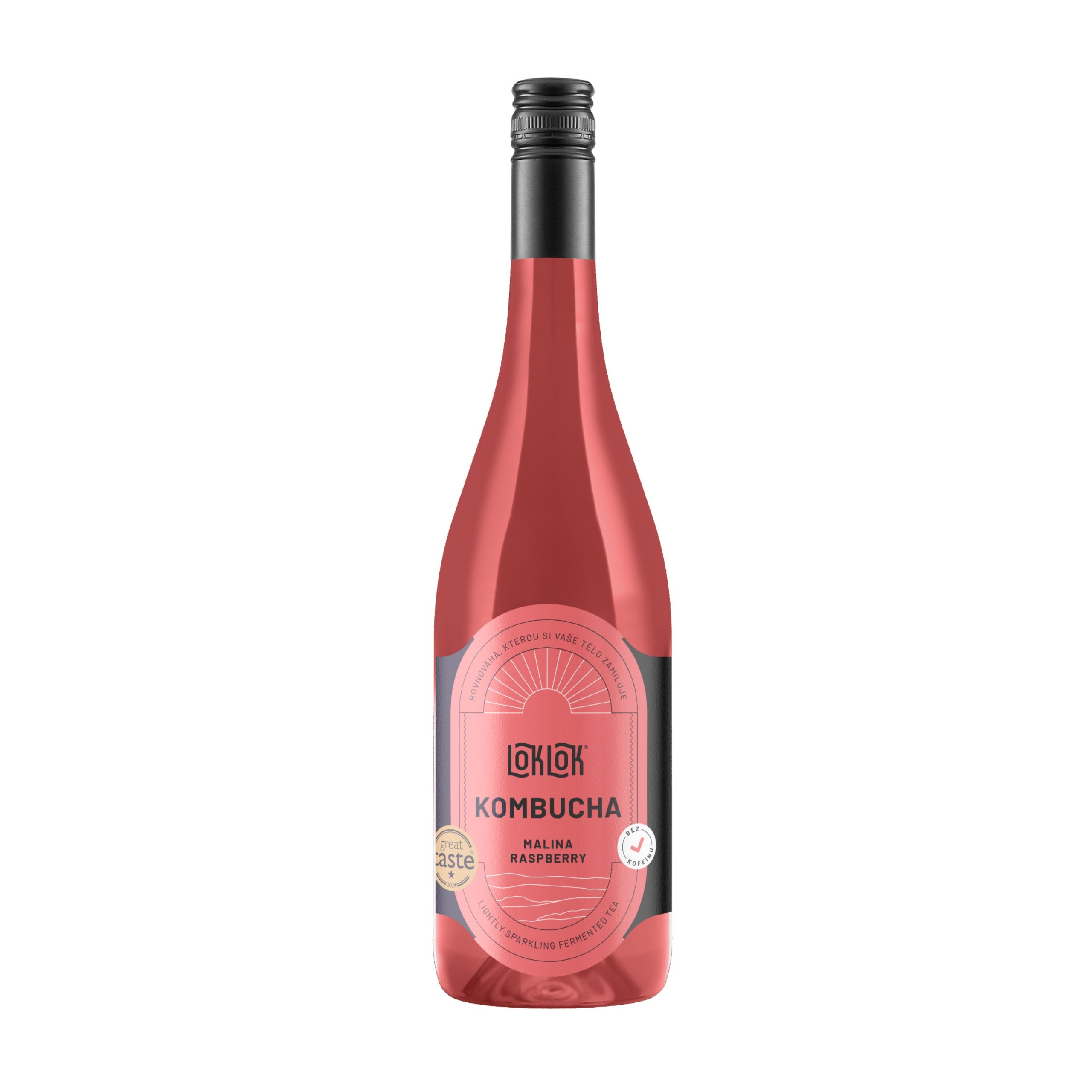 Loklok Kombucha malina láhev (750 ml) - bez alkoholu a čajového kofeinu